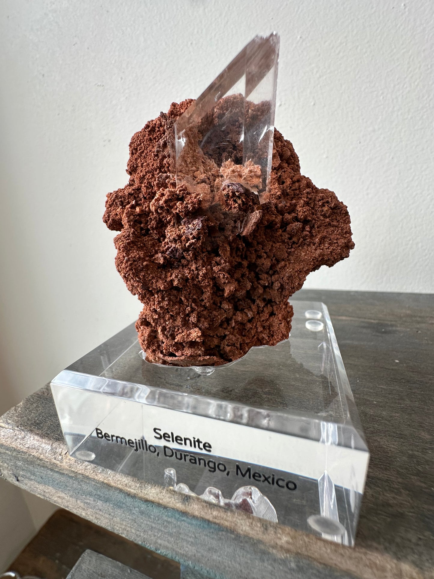 Selenite, Bermejillo, Durango, MX. on custom-milled base