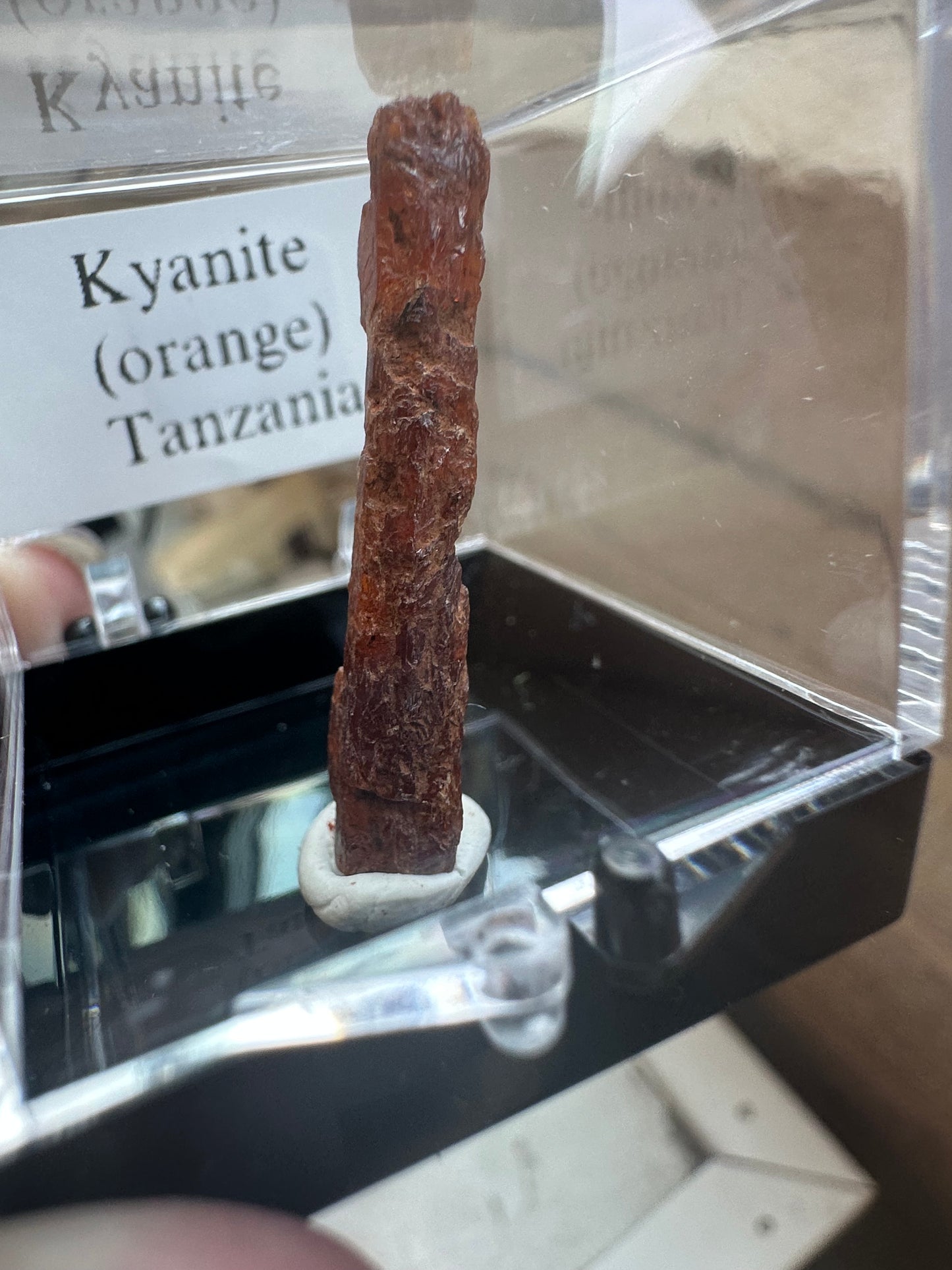 Kyanite (orange) from Tanzania. Perky box