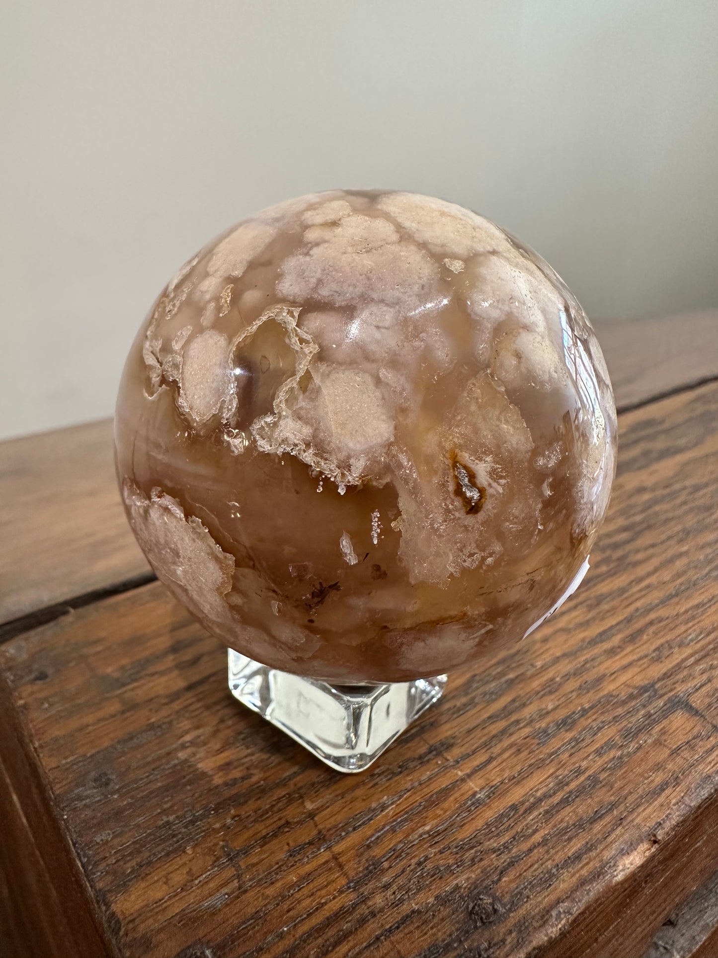Flower & Waterline Agate sphere