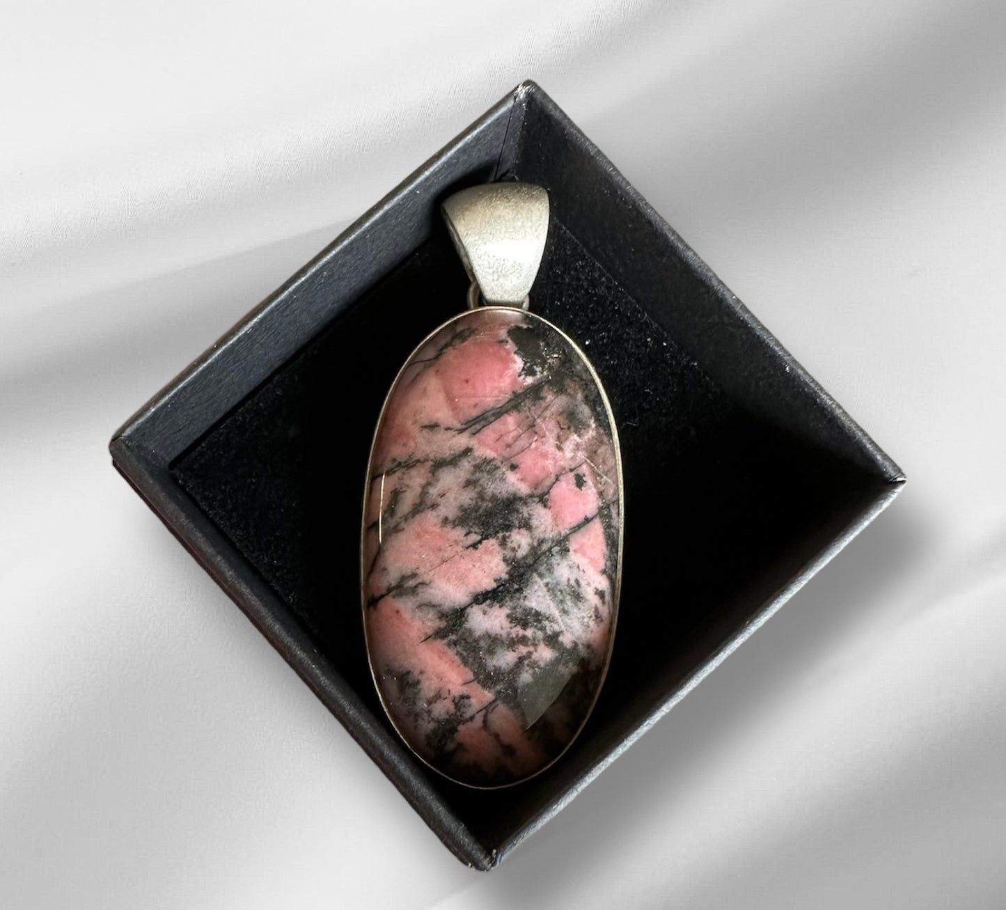 Rhodonite (Pink & Black) Pendant set in Silver