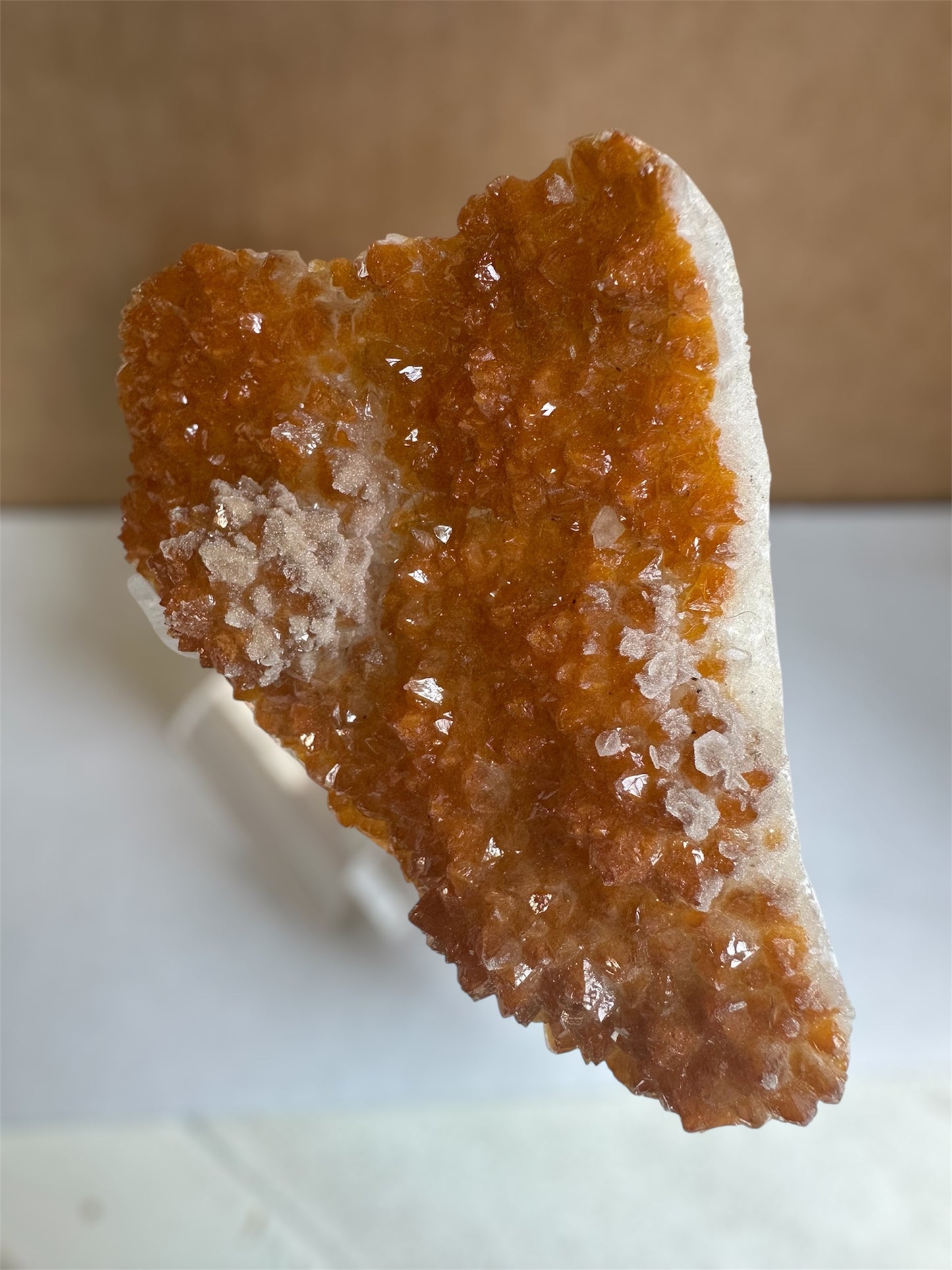Orange Quartz with sugar calcite, Guangdong, China