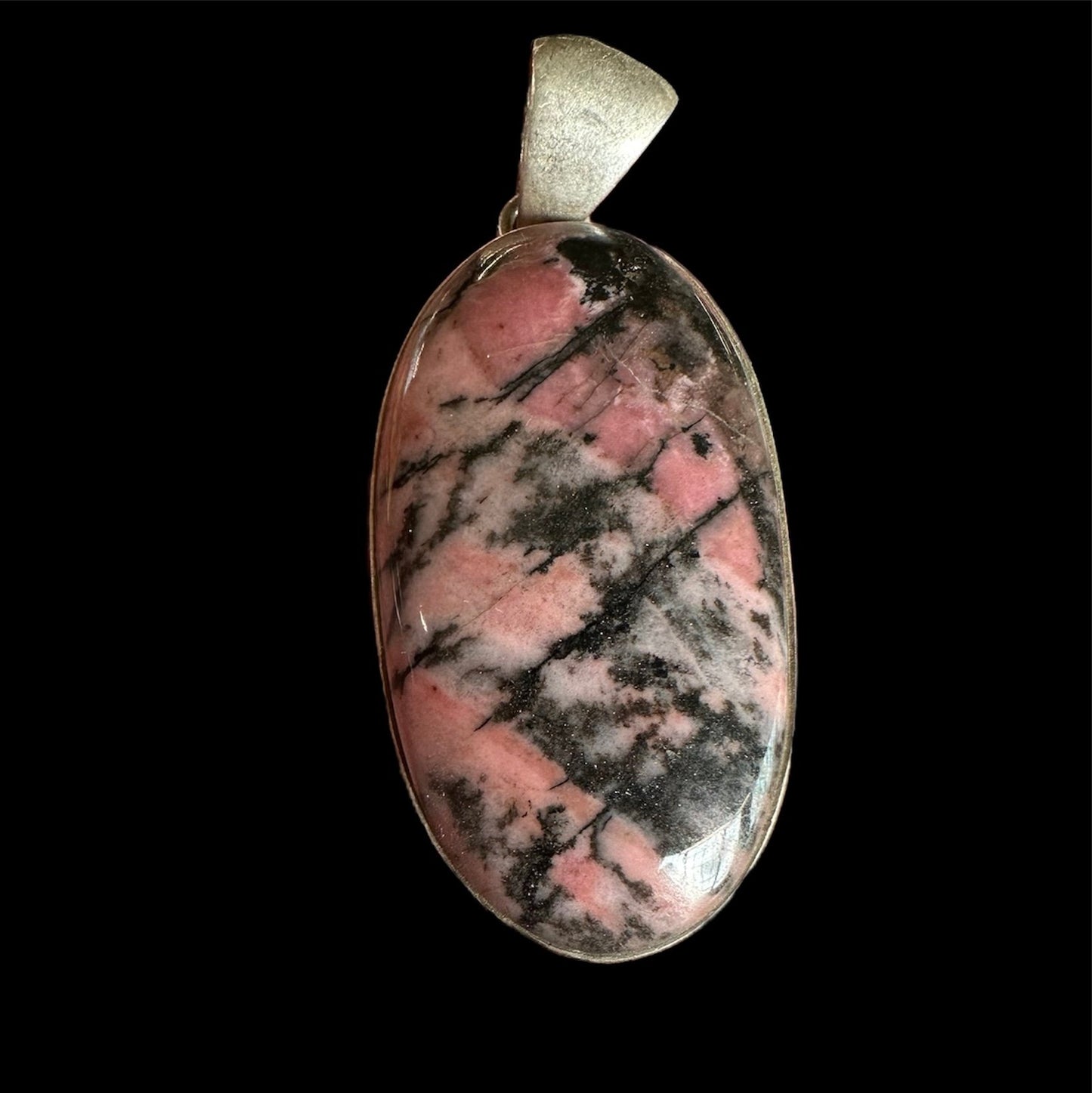 Rhodonite (Pink & Black) Pendant set in Silver