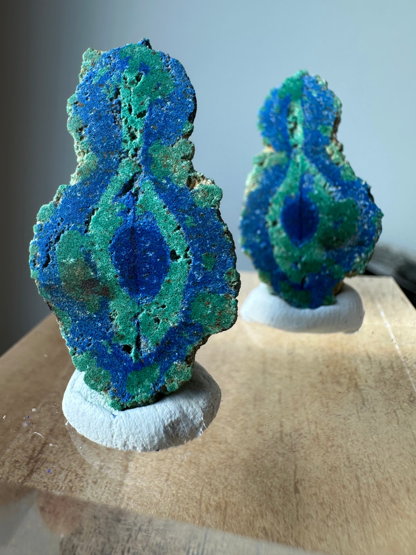 Azurite, Malachite paired nodule from Utah