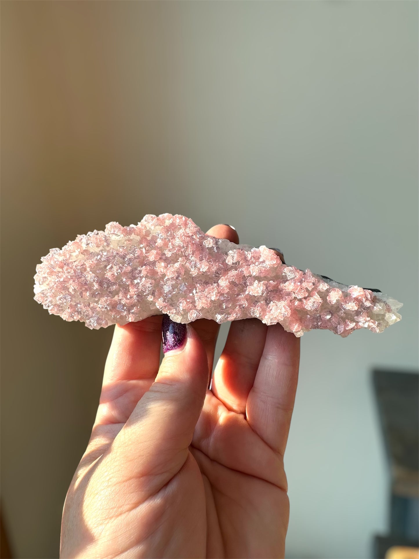 Gemmy Rhodochrosite, Fluorite. Wutong Mine, China