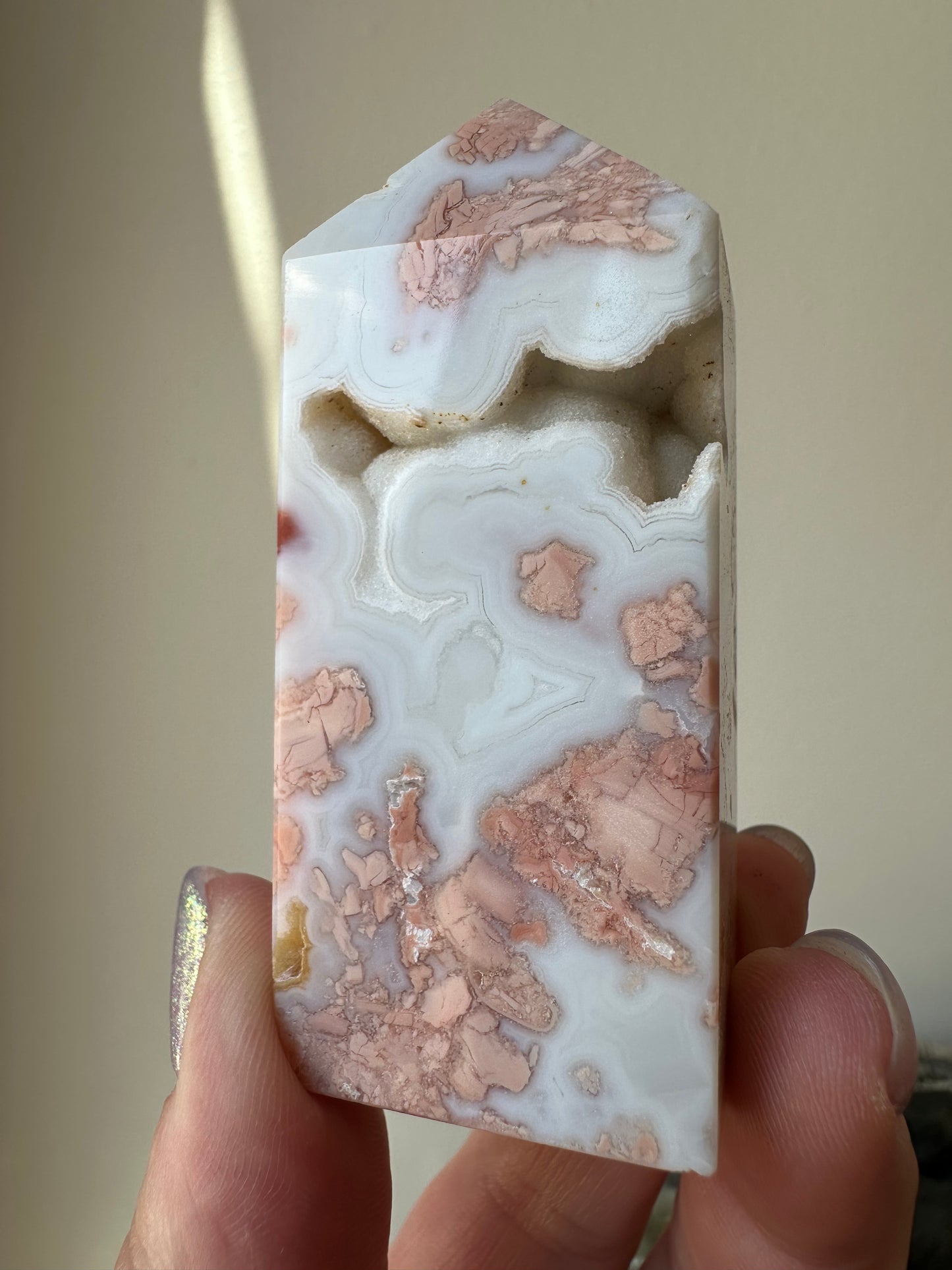 Cotton Candy Agate tower
