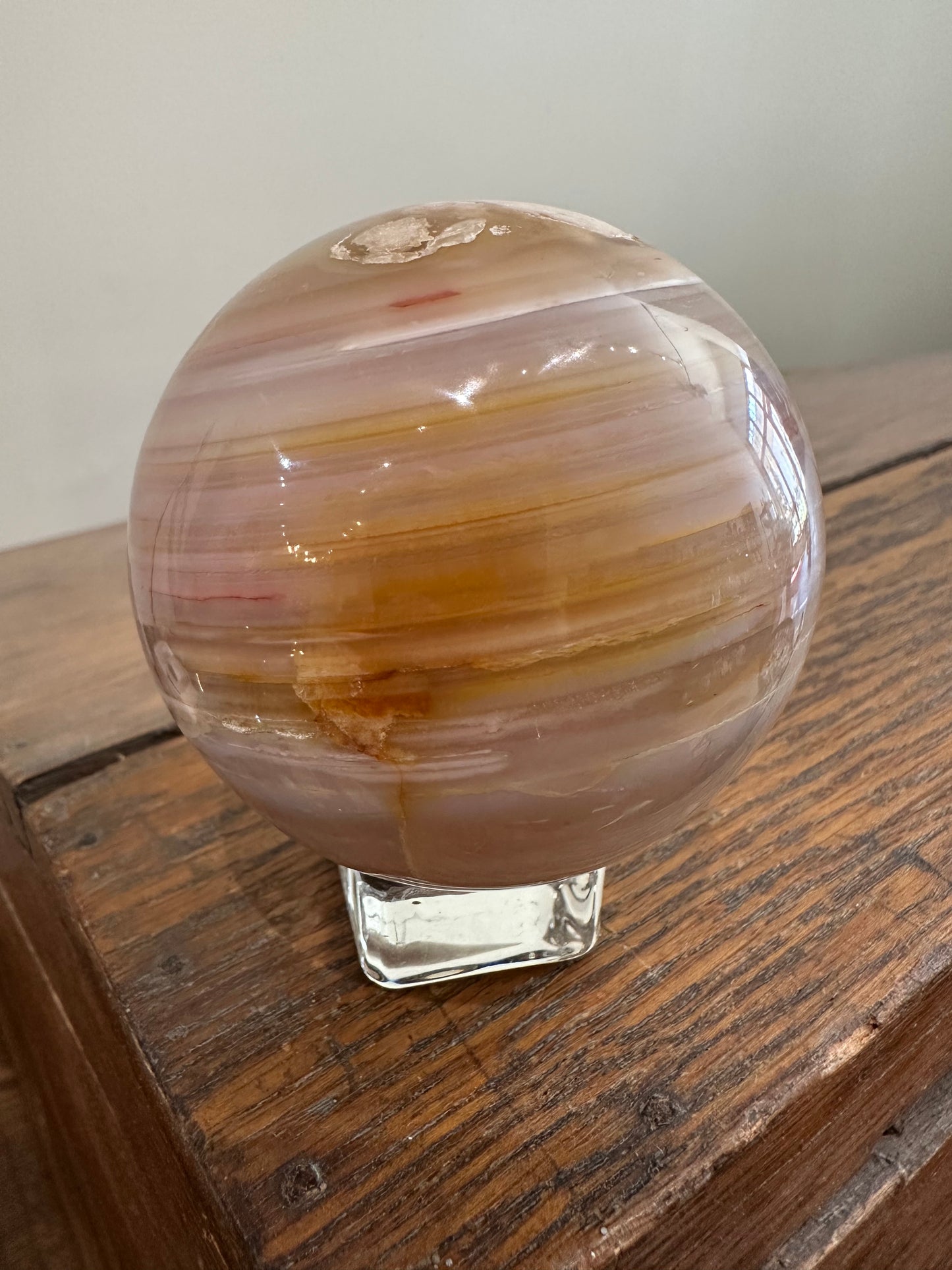 Flower & Waterline Agate sphere