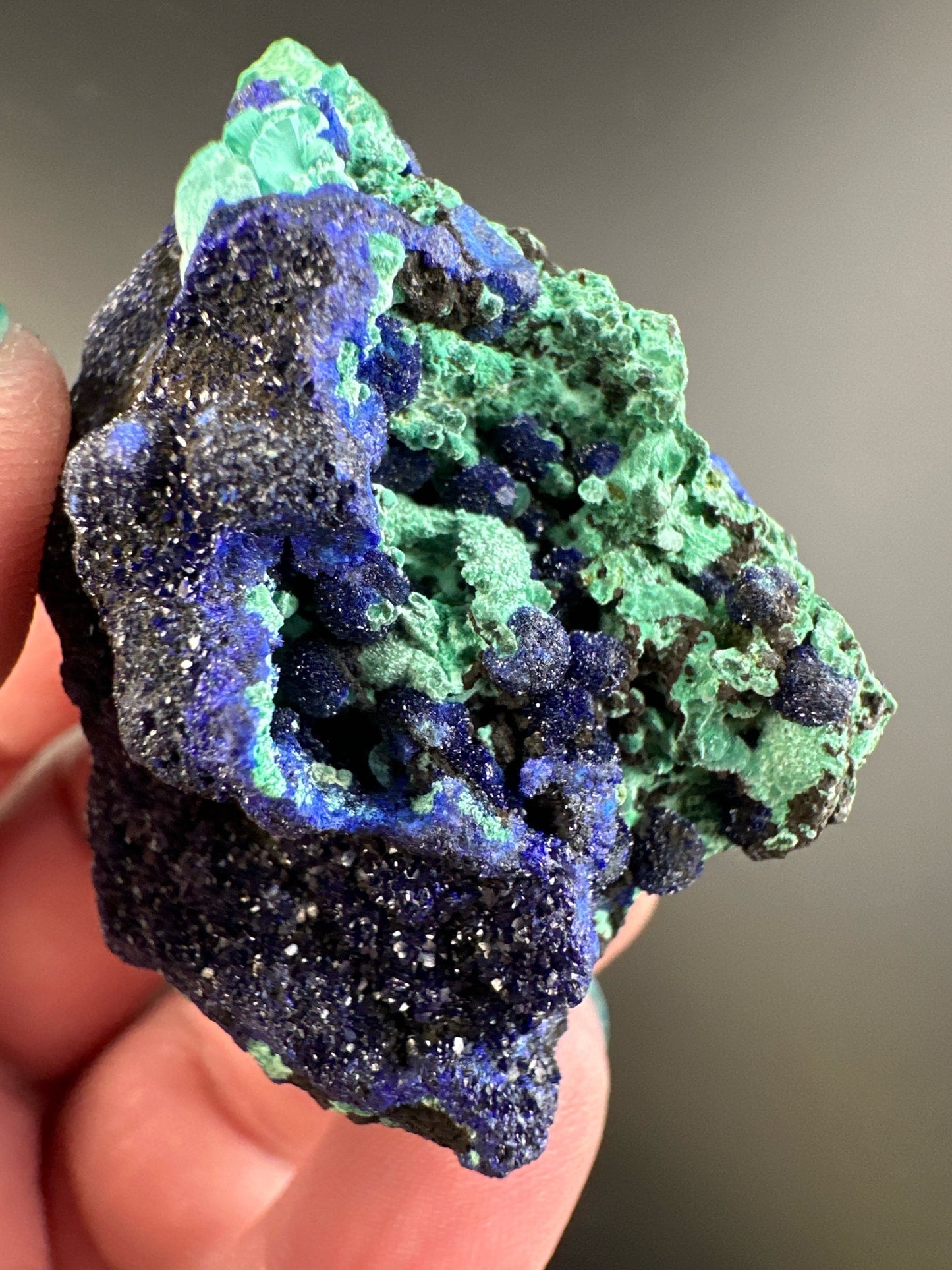 Sparkling Azurite & Malachite with Goethite from Anhui, China
