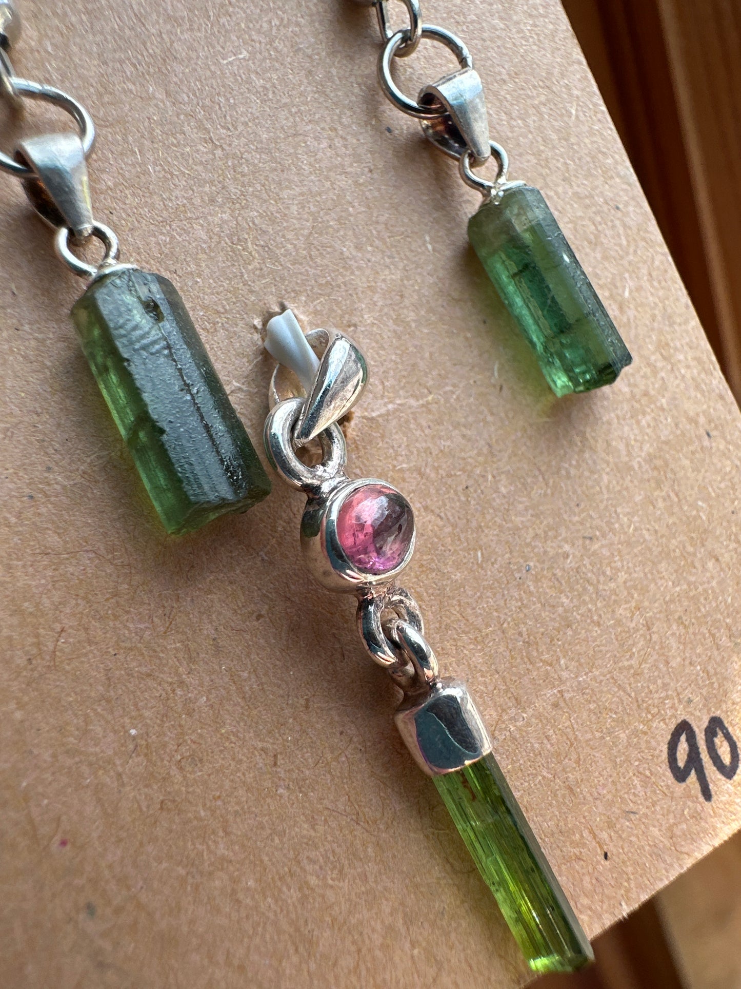 Green Tourmaline earrings & Pendant set