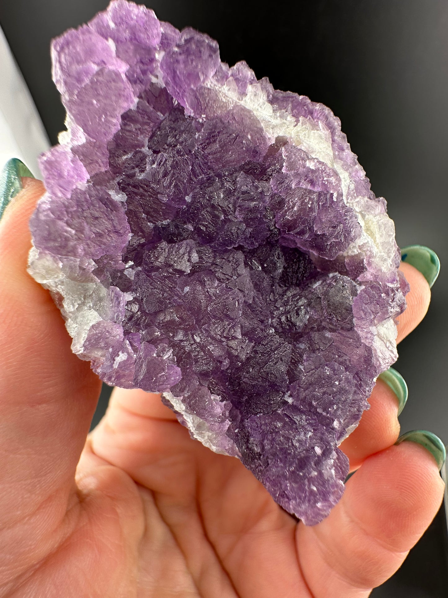 “Grape” Fluorite from Yiwu, Zheijiang. small pocket find