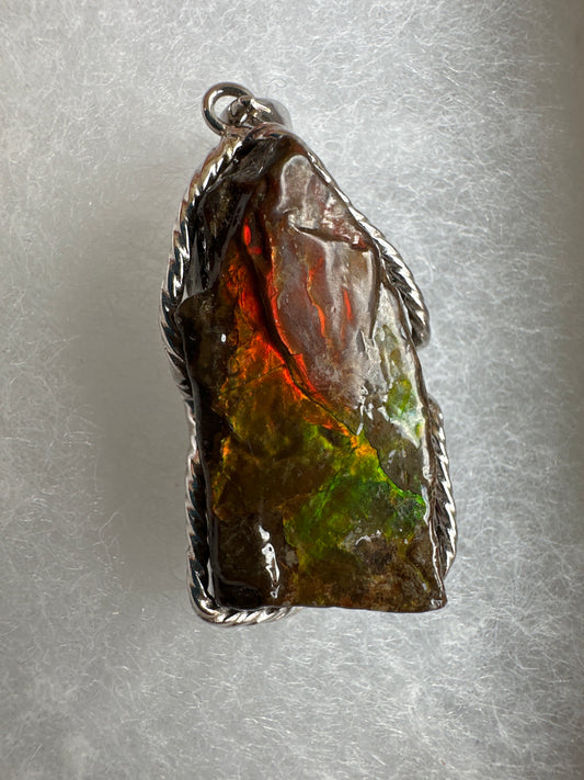Ammolite in Silver pendant