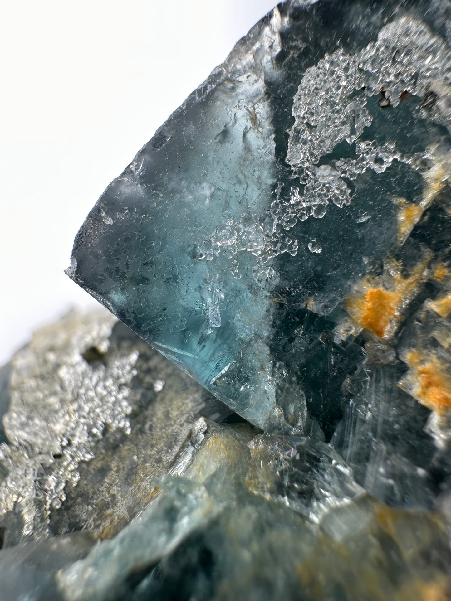 Blue Fluorite with Quartz “sugar” druze- Fujian, China