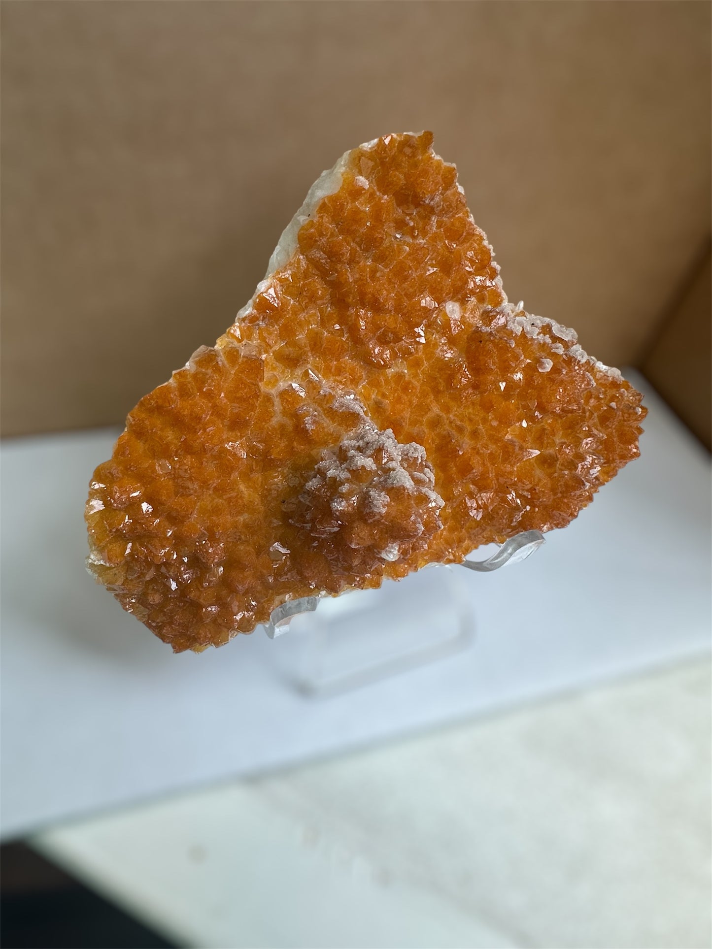 Orange Quartz with sugar calcite, Guangdong, China