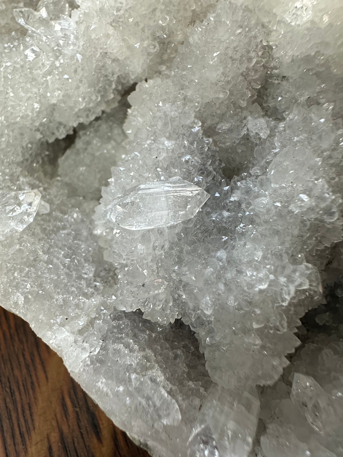 Apophyllite on Quartz (double-terminated)