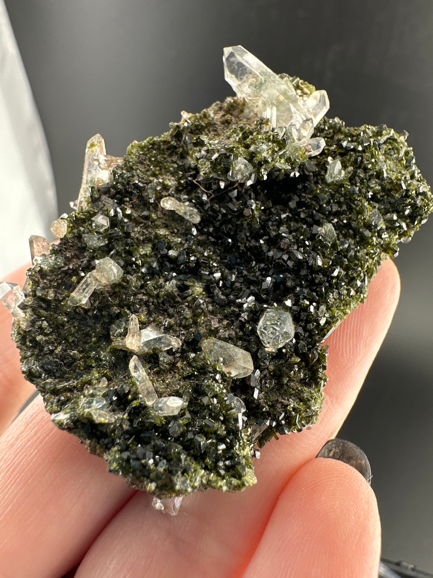 Epidote & Quartz, Turkey (“Fairy Forest Quartz”) small cabinet