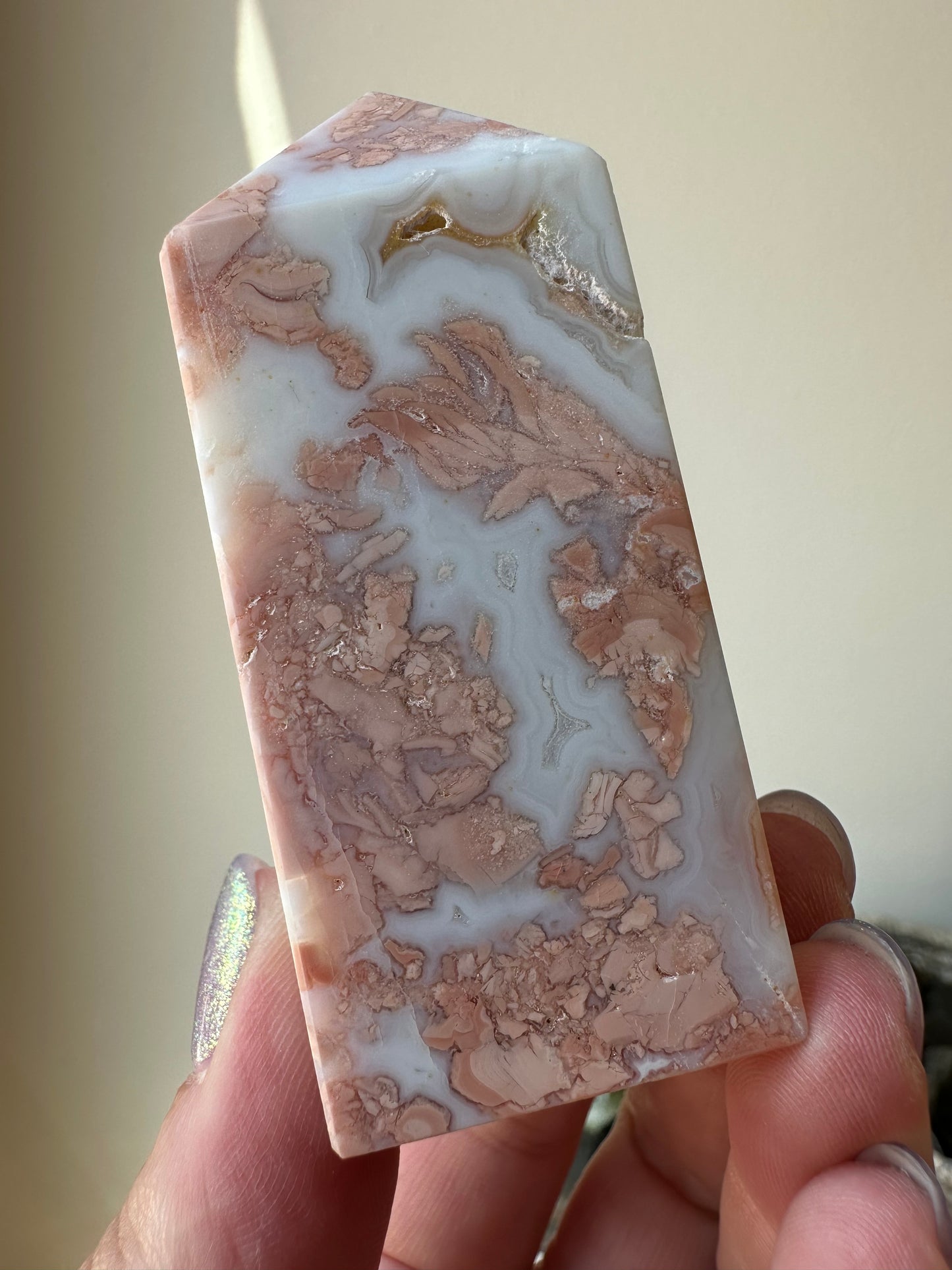 Cotton Candy Agate tower