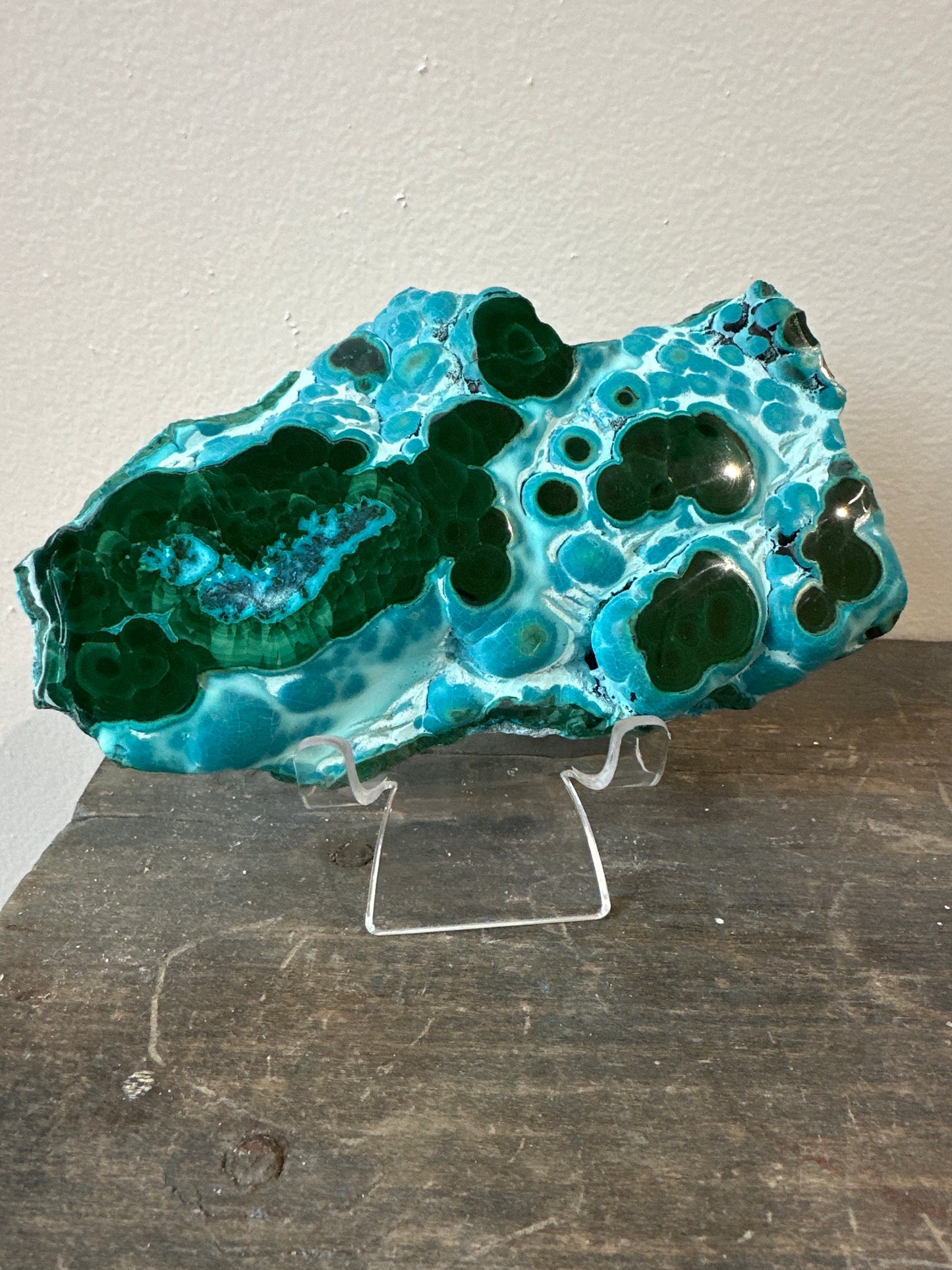Chryscolla with Malachite, polished slab