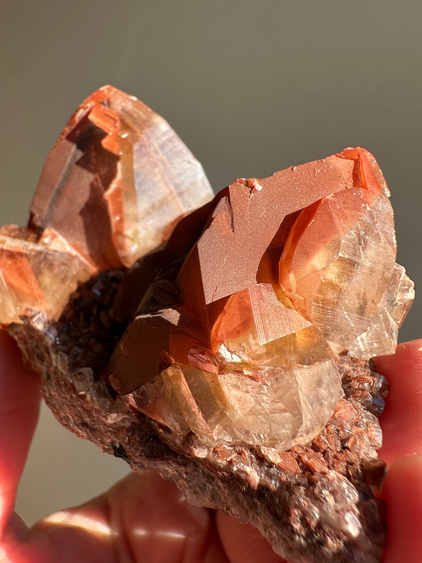 red phantom calcite, Hubei China