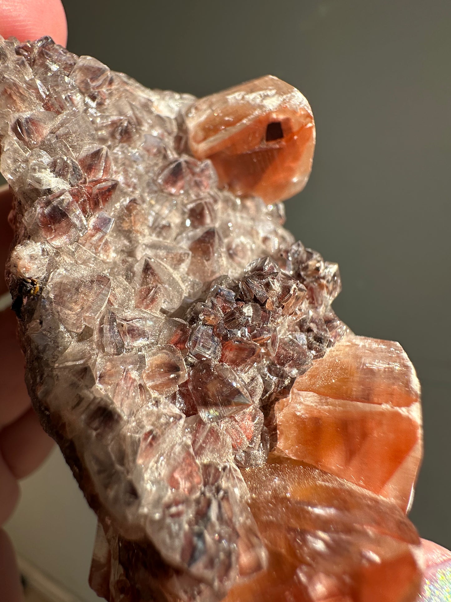 red phantom calcite, Hubei China