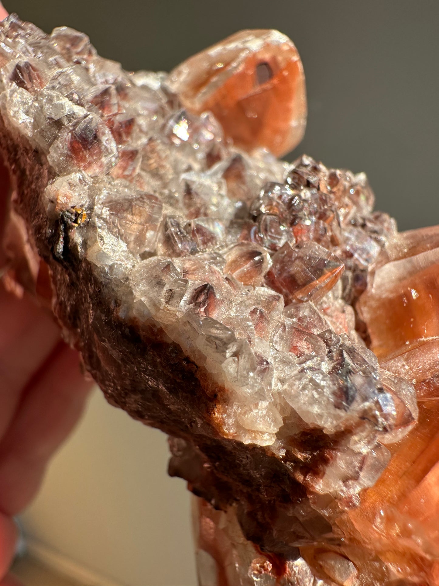 red phantom calcite, Hubei China