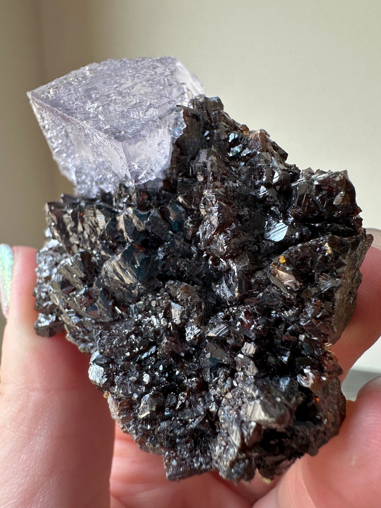Elmwood Fluorite on Sphalerite