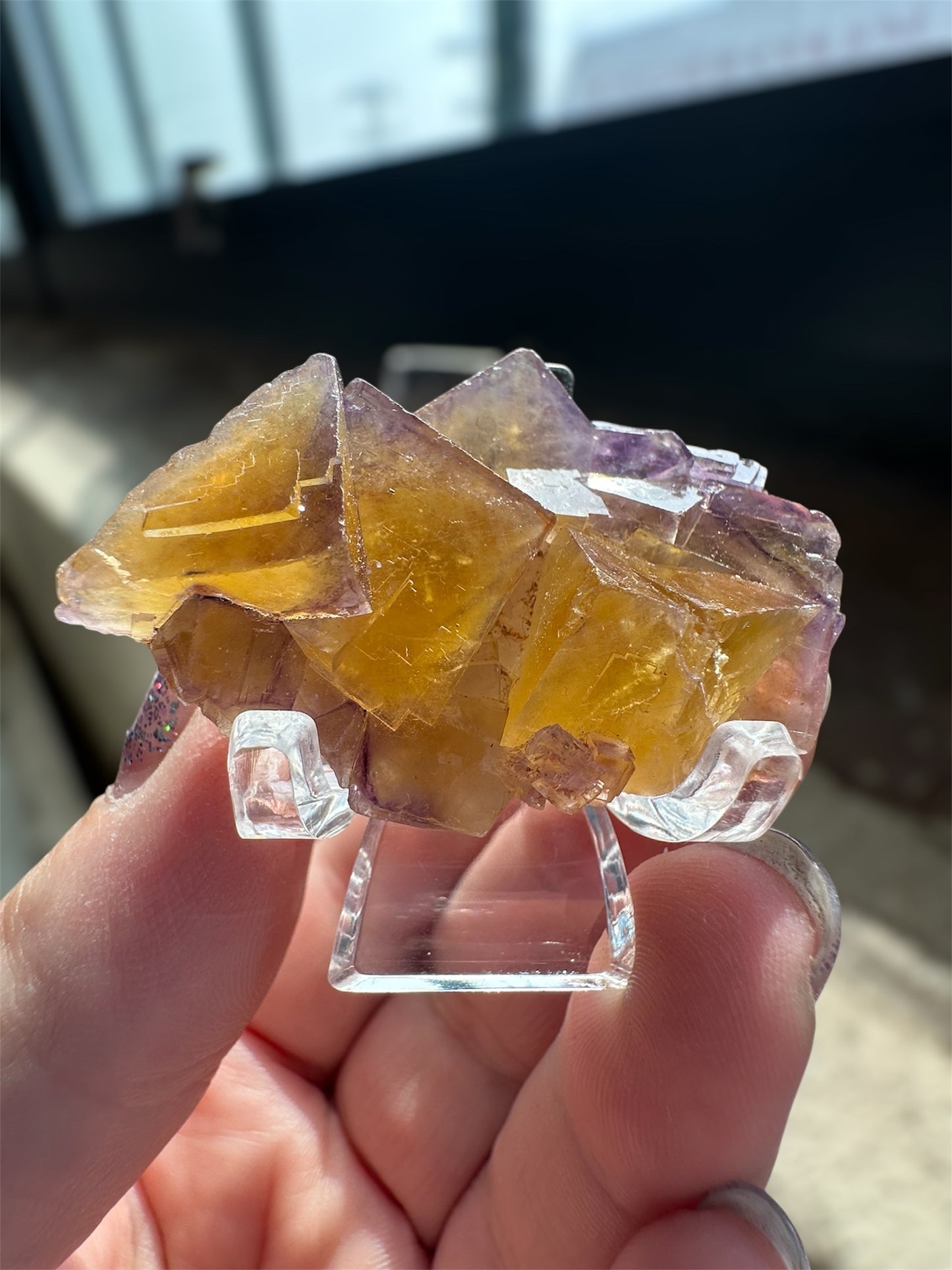 Okorusu yellow & purple fluorite mini