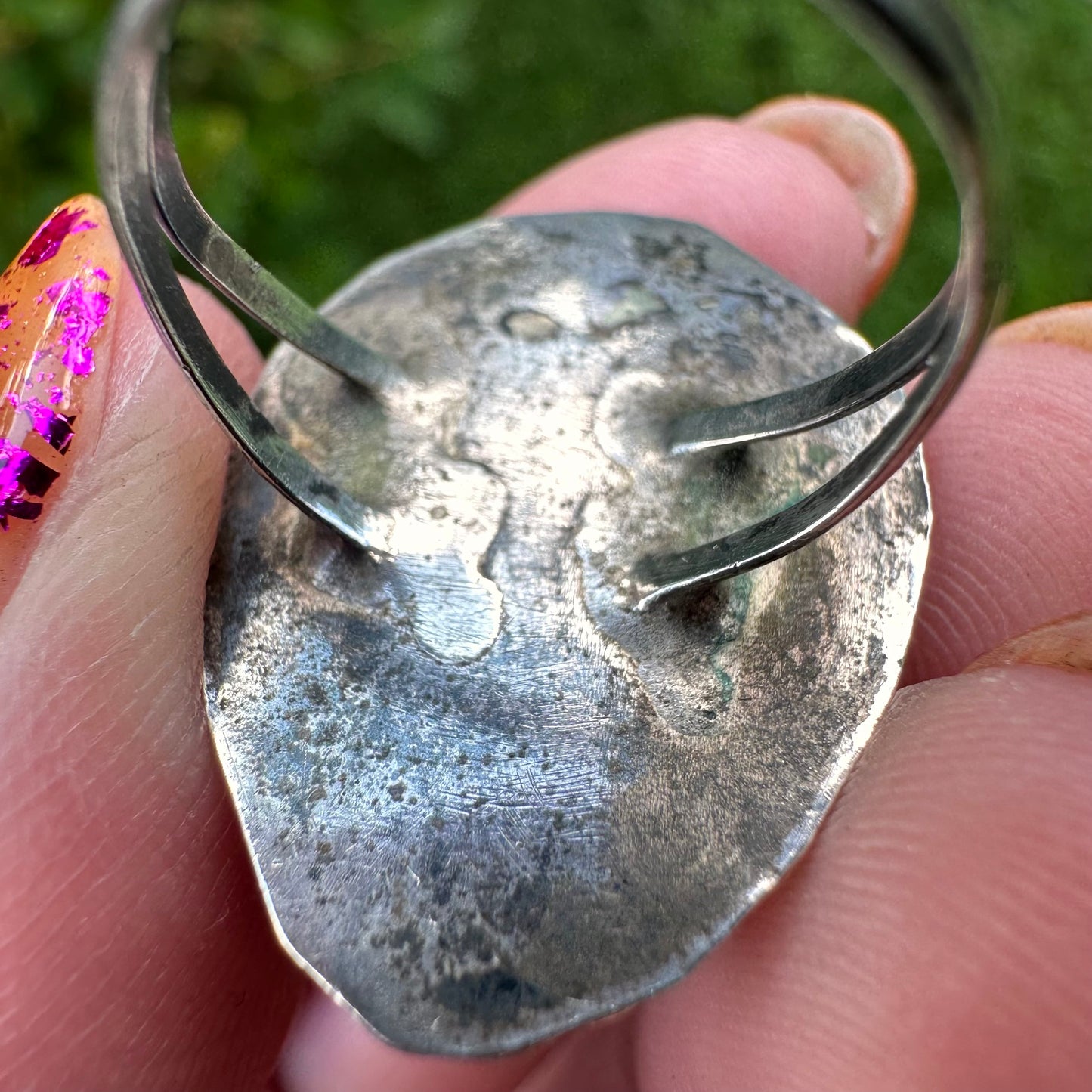 vintage Turquoise ring set in silver sz. 5.5