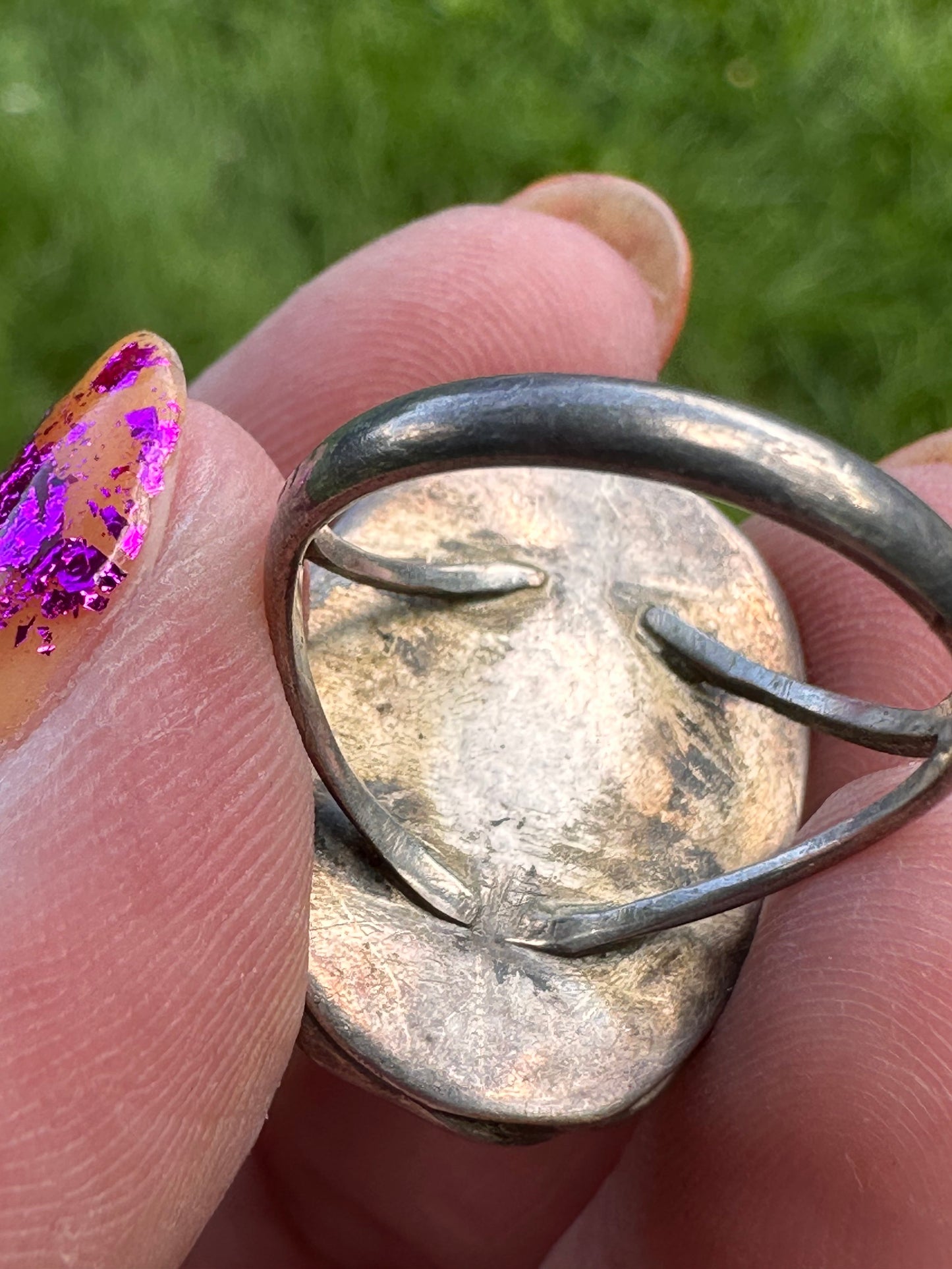 vintage 1960s Rhodochrosite and Silver ring sz. 7.5