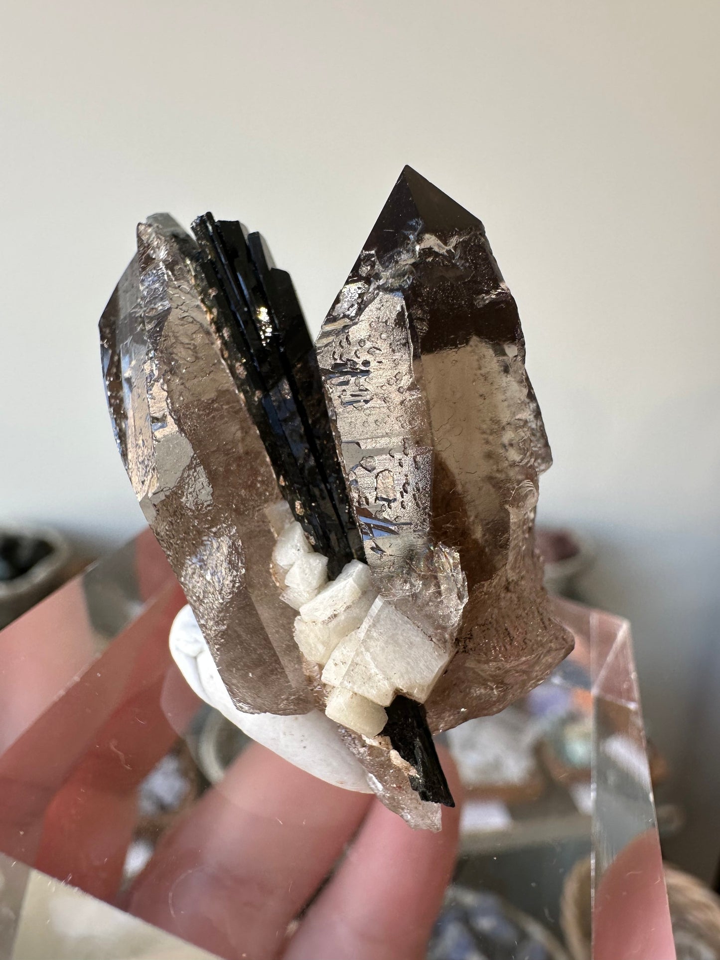 Smoky Quartz, Aegerine, Feldspar. Malawi.