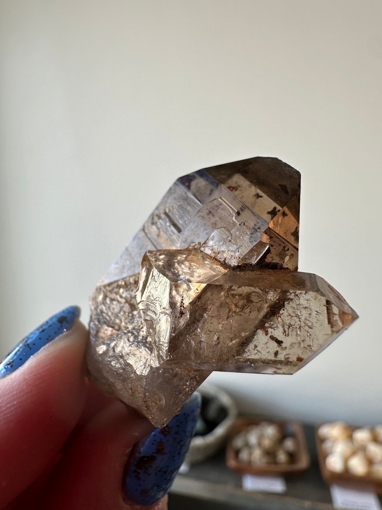 Tabby smoky quartz, shovelhead termination. Malawi