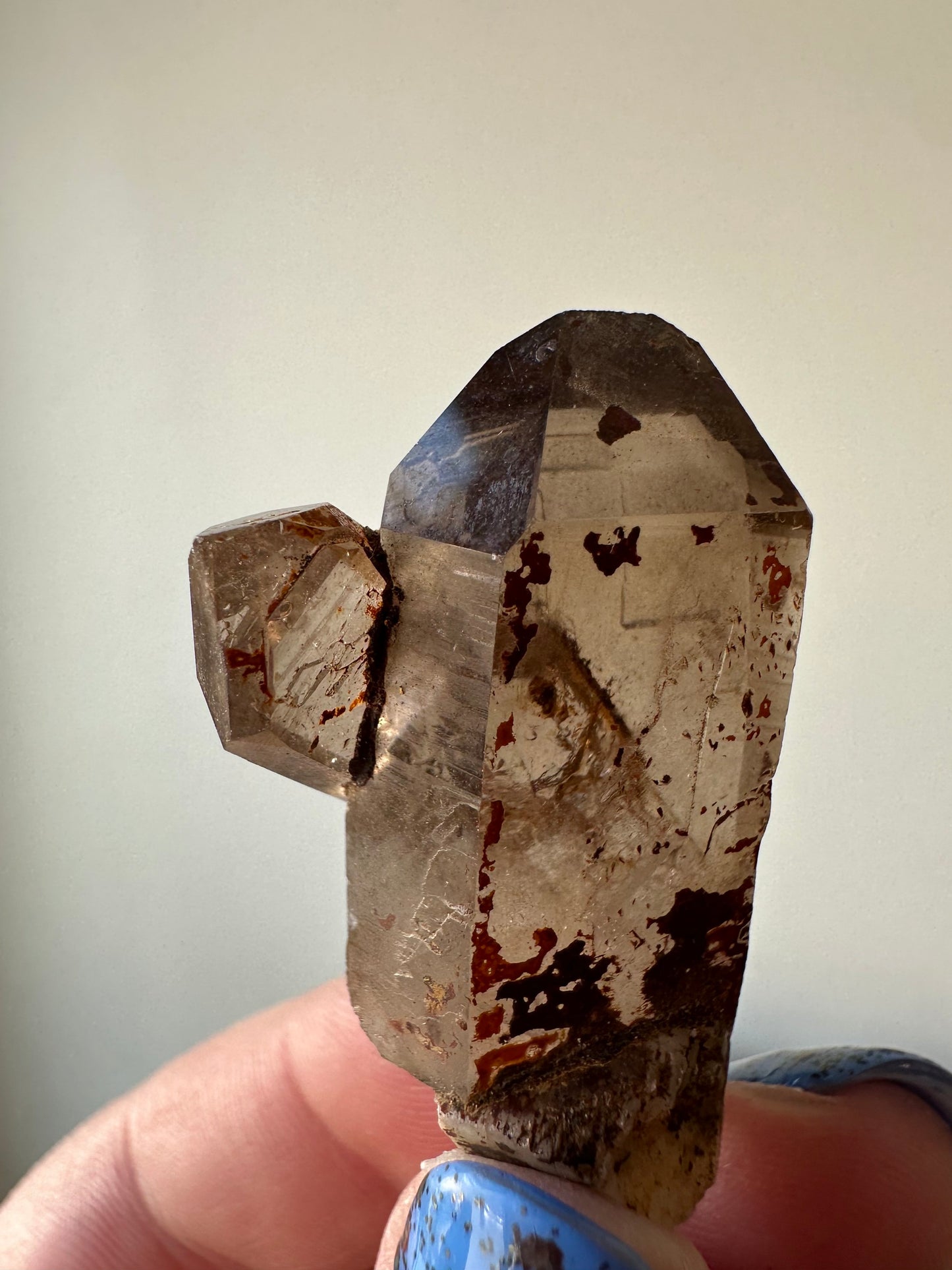 Tabby smoky quartz, shovelhead termination. Malawi