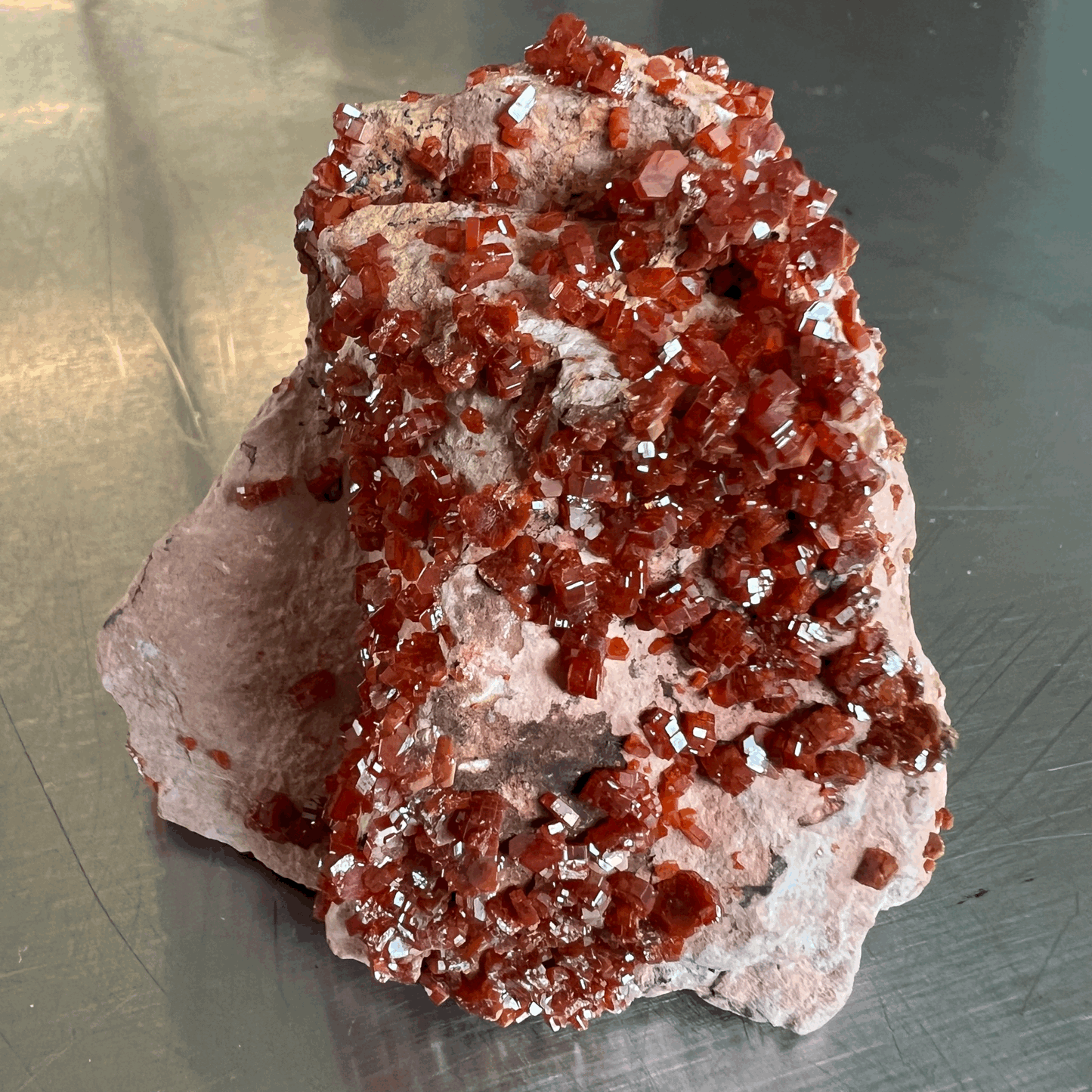 Vanadinite on matrix, Morocco