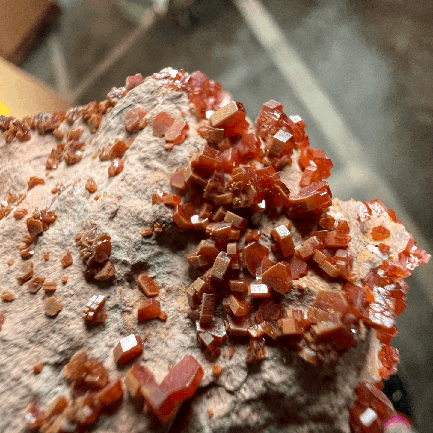 Vanadinite on matrix, Morocco