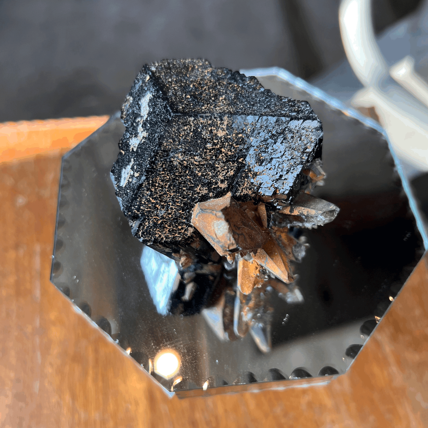 Smoky Quartz, Black Tourmaline (schorl) with Benz termination, Erongo Mtns, Namibia
