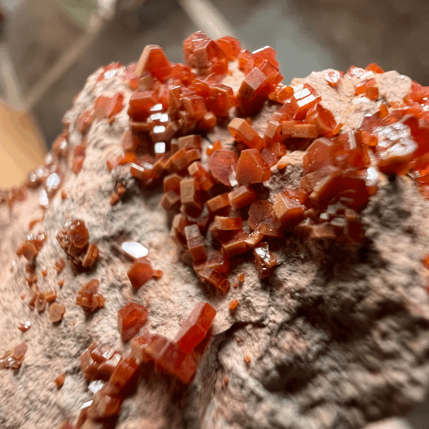 Vanadinite on matrix, Morocco
