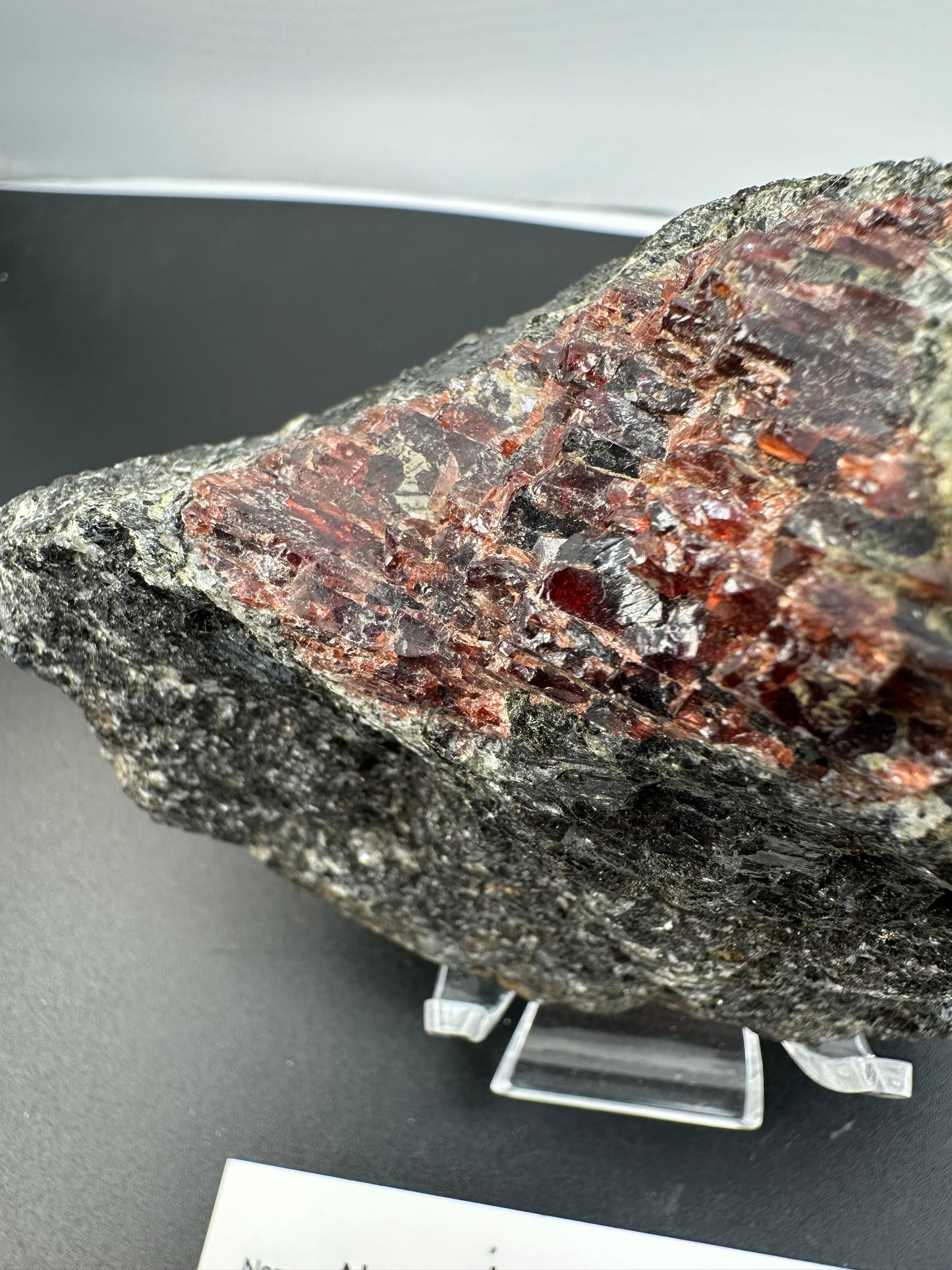 Garnet, horneblend on matrix, Barton Mines NU