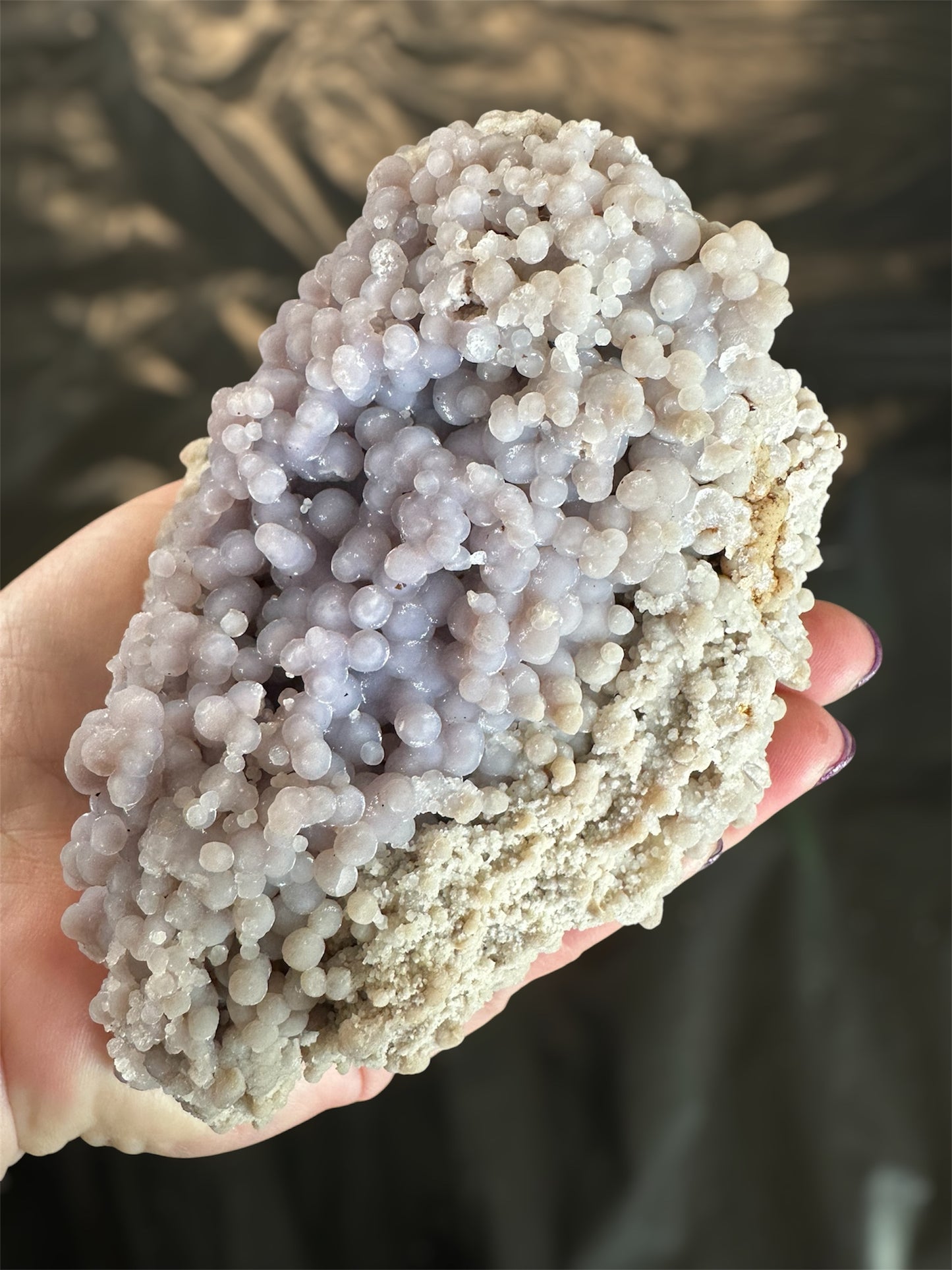 “Ghostly Grape Agate” duo-tone botryoidal chalcedony, Indonesia