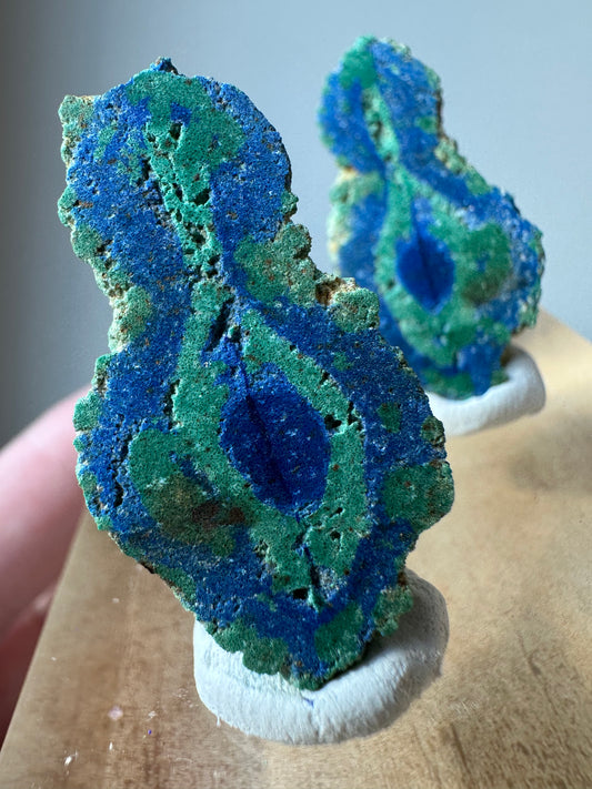 Azurite, Malachite paired nodule from Utah