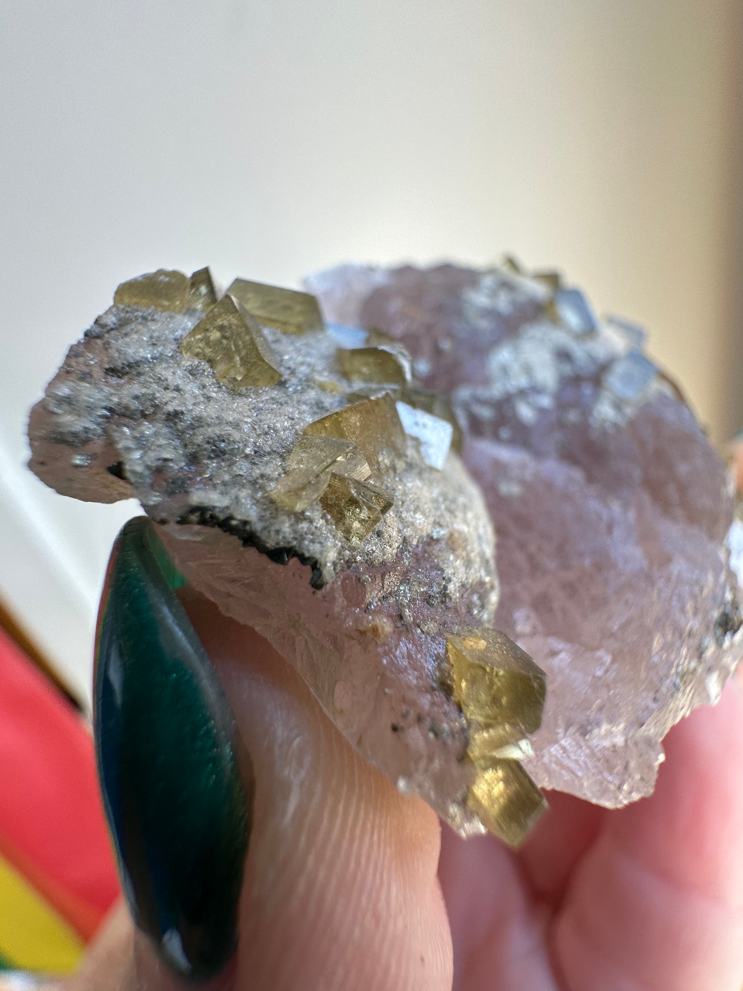 Baryte on Purple Fluorite, Jiangxi