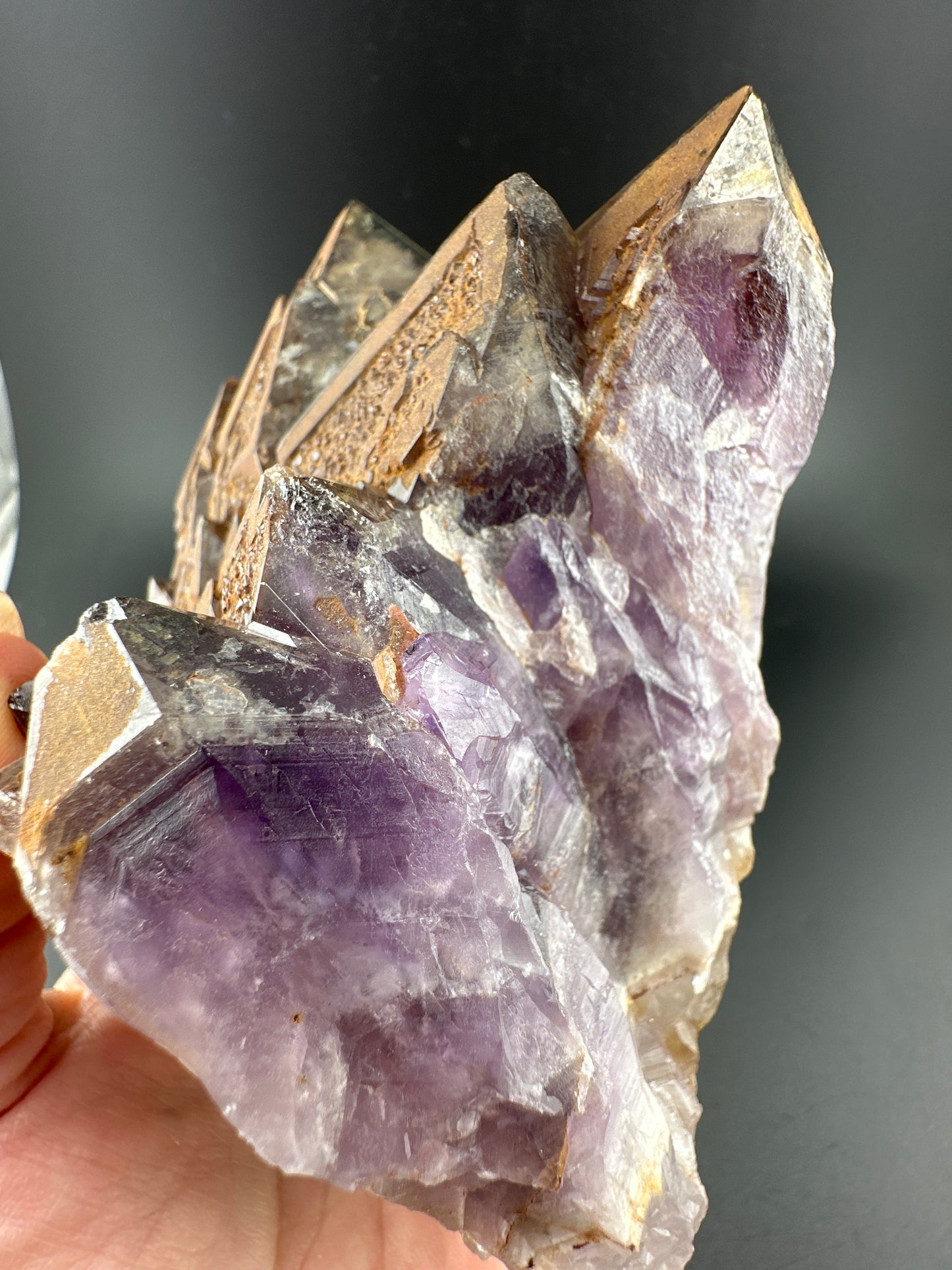 Auralite-23 Mine Amethyst Cluster; hematite-coated