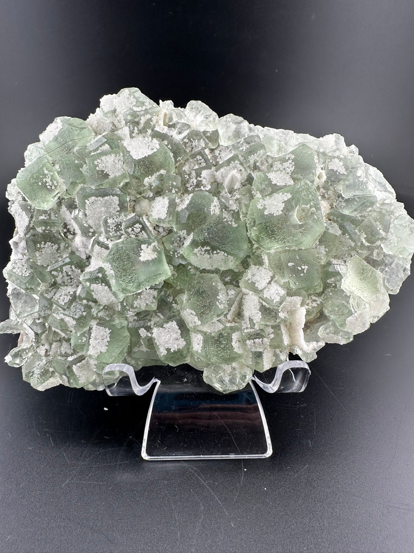 Modified edge (beveled) Fluorite with Quartz, Fujian