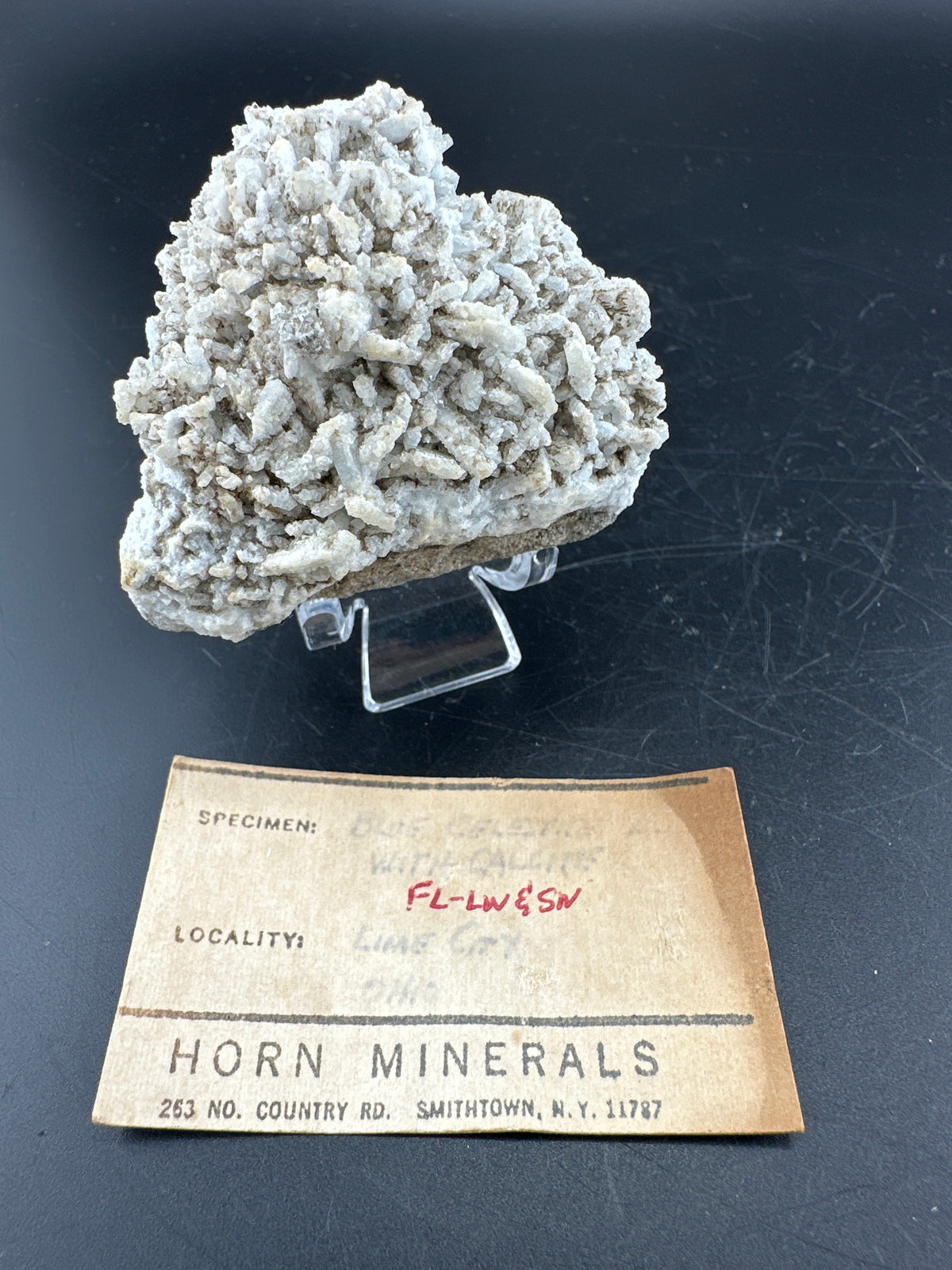 Celestine (Celestite) w/Calcite: Lime City, Ohio