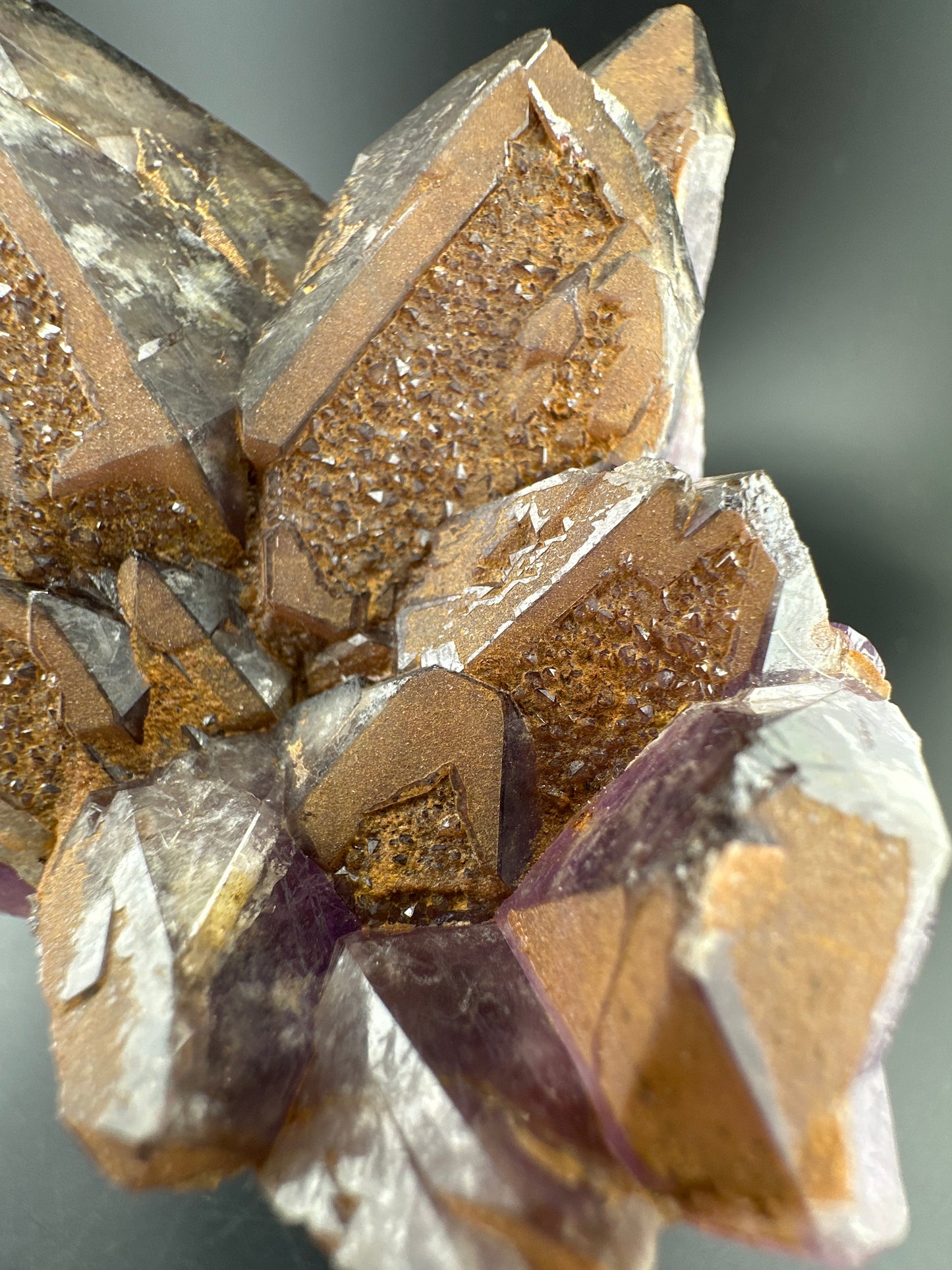 Auralite-23 Mine Amethyst Cluster; hematite-coated