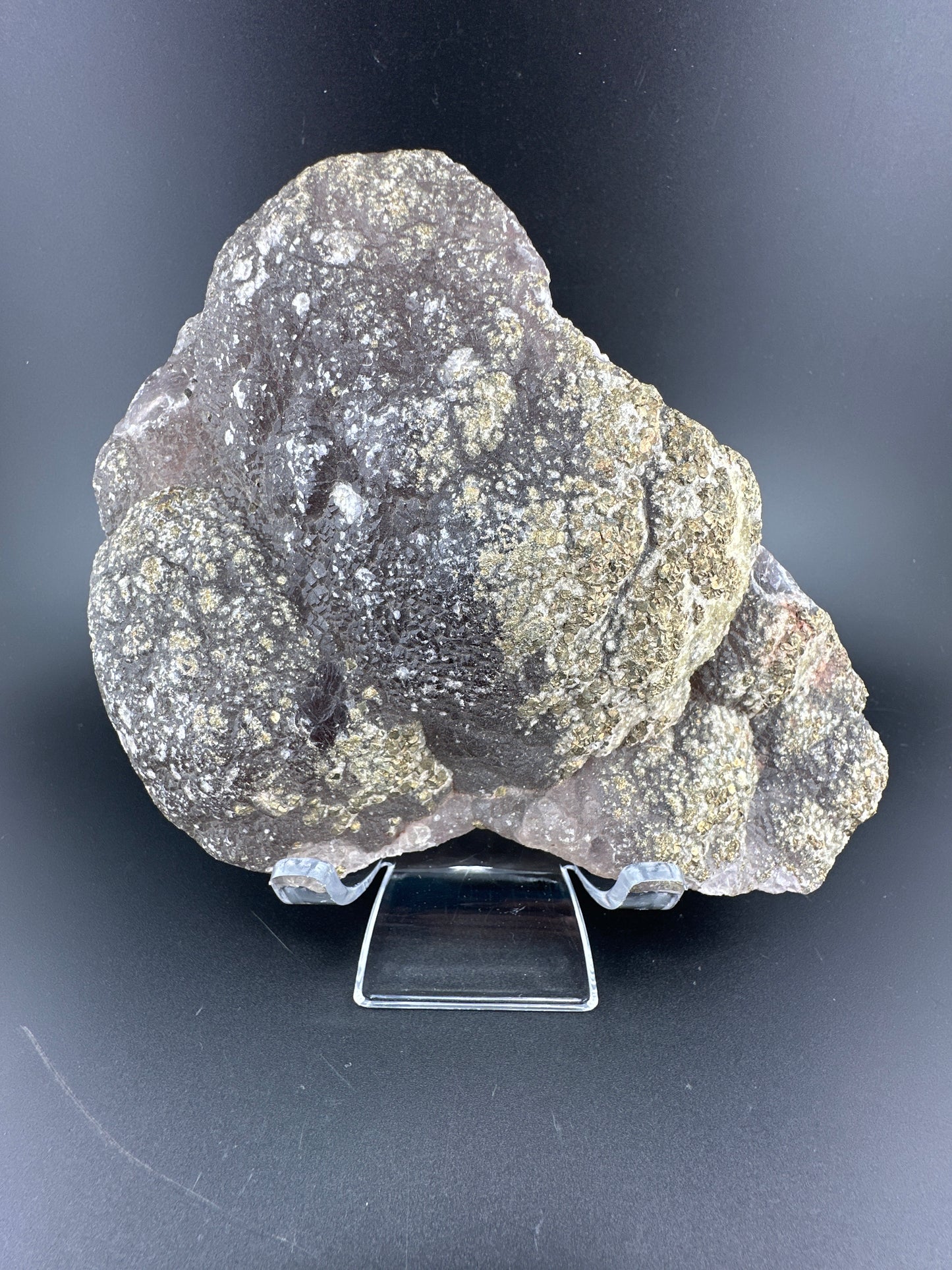 botryoidal purple fluorite with pyrite, Henan, China