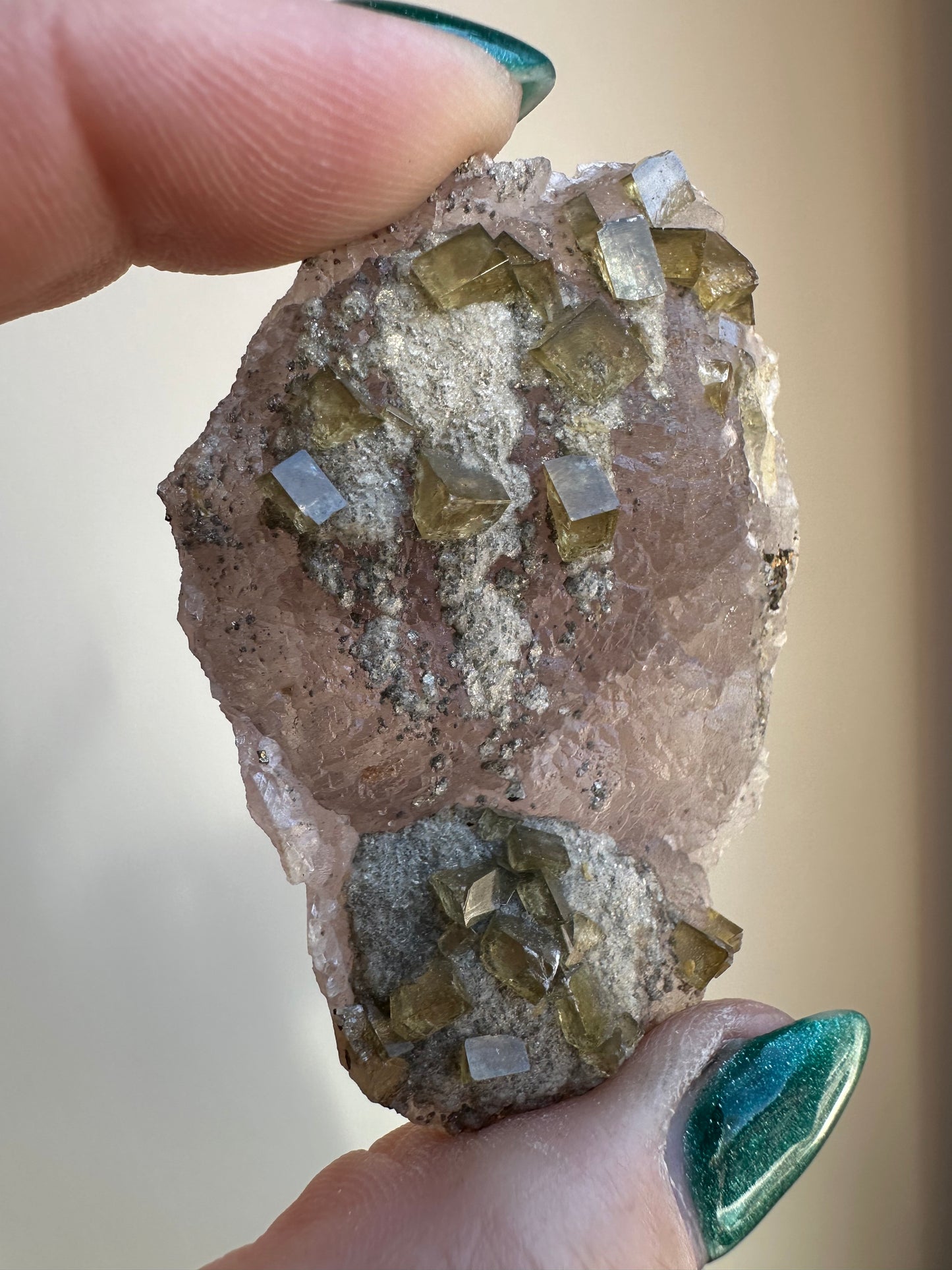 Baryte on Purple Fluorite, Jiangxi