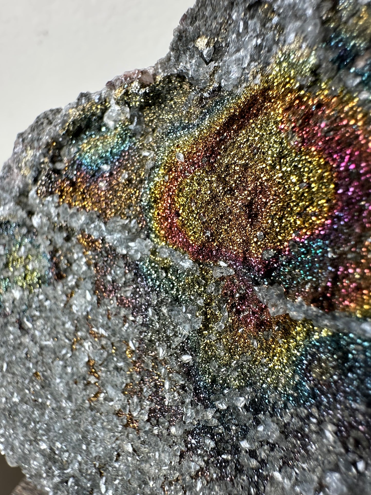Rainbow chalcopyrite, Calcite, DayeCo., Hubei China