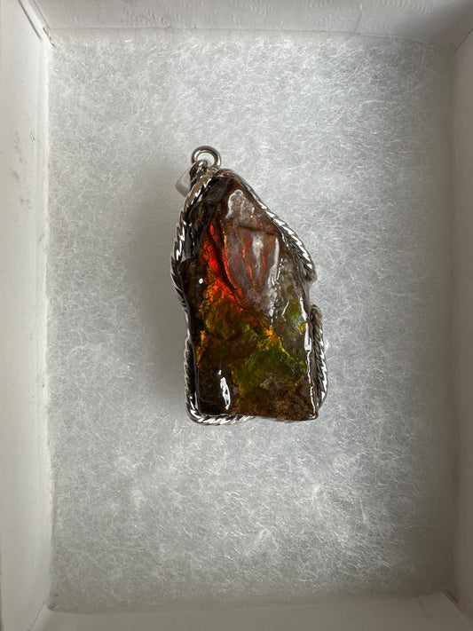 Ammolite in Silver pendant