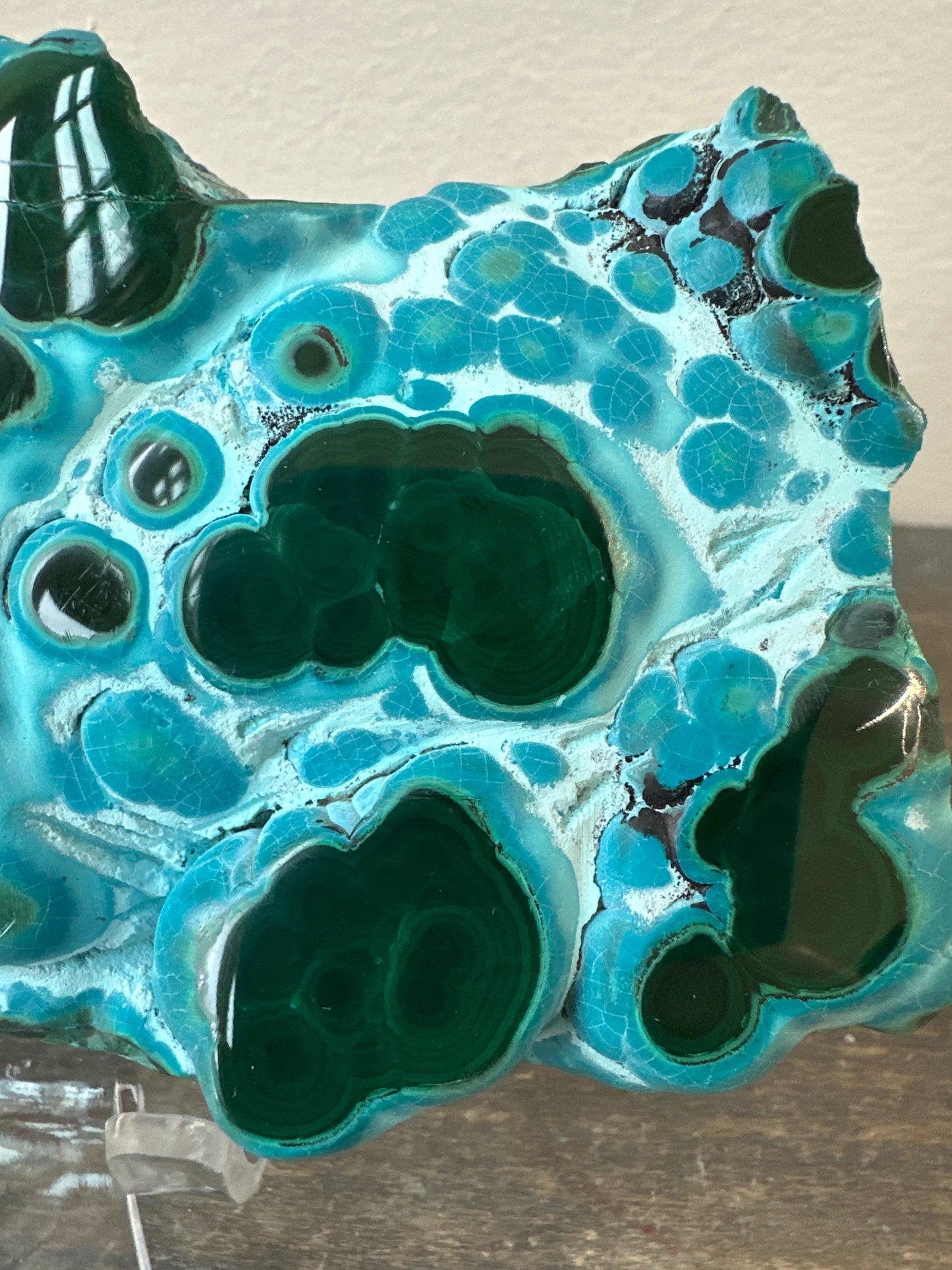 Chryscolla with Malachite, polished slab