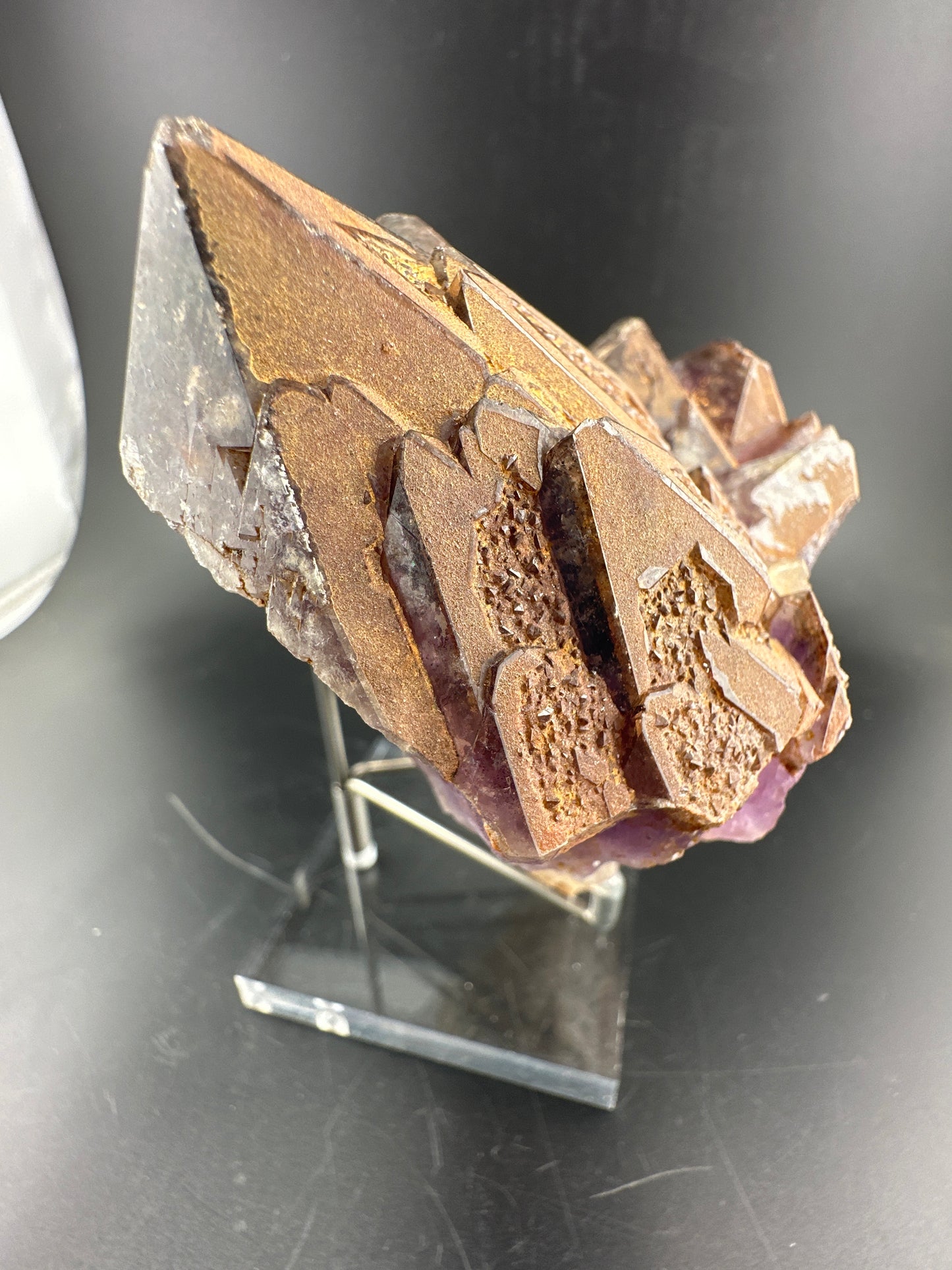 Auralite-23 Mine Amethyst Cluster; hematite-coated