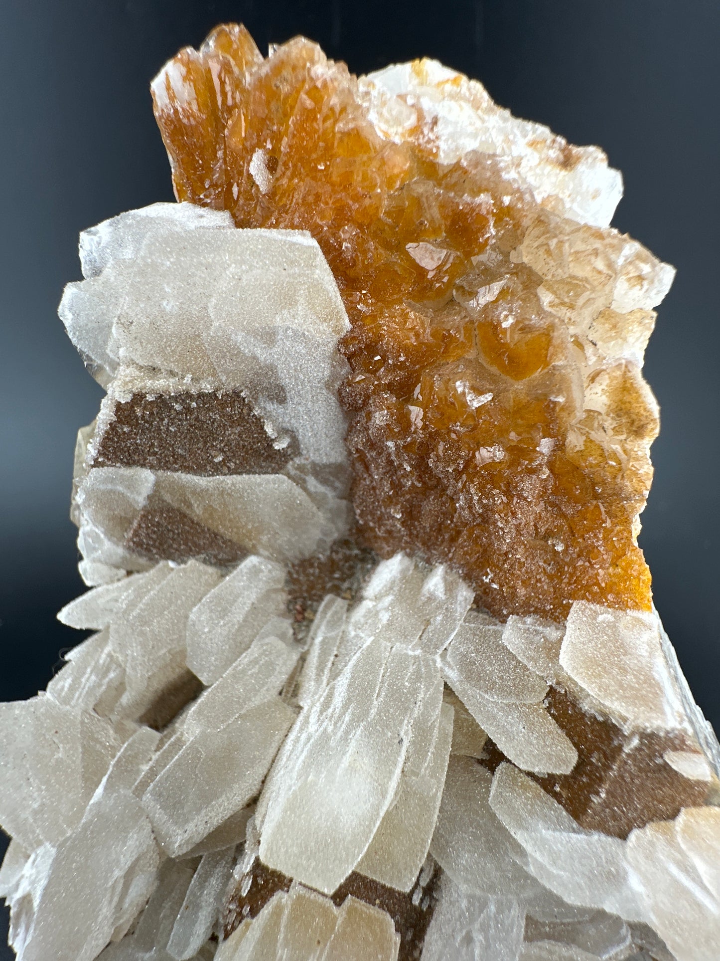 Orange Quartz w/Shimmery Calcite; China