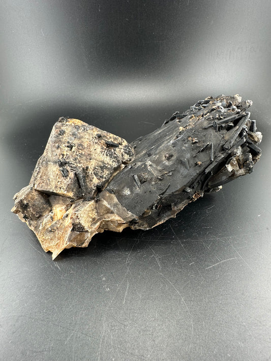 Aegirine in Smoky Quartz; Malawi